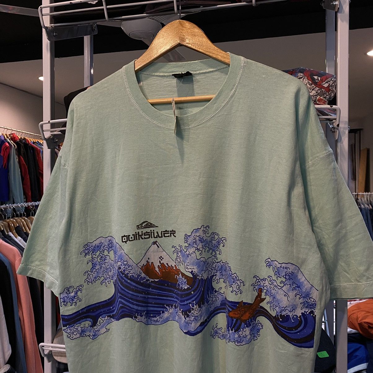 Quicksilver vintage quiksilver Wave Japan Rare Design New Old Stock Tee Size US XL / EU 56 / 4 - 3 Thumbnail