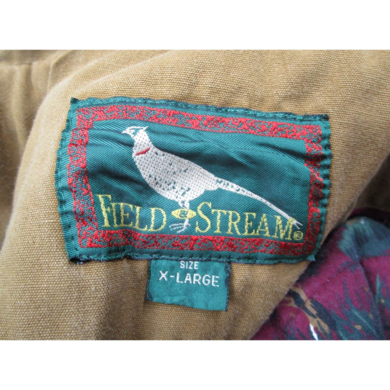 Vintage VINTAGE Field & Stream Jacket Mens Brown Canvas Full Zip Flannel Lined Pockets Work Size US XL / EU 56 / 4 - 2 Thumbnail