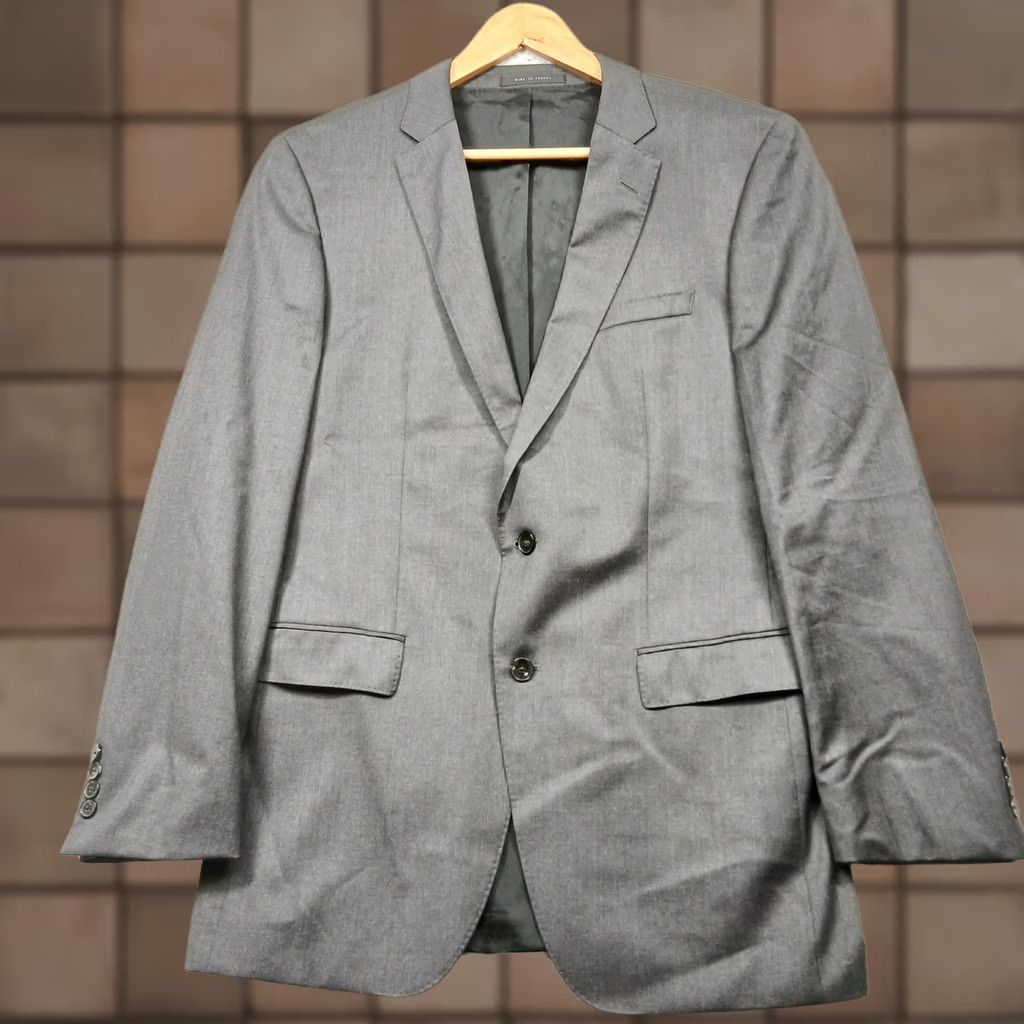 Hugo Boss Hugo Boss Men Blazer 42L Gray Two-Button Suit Jacket Regular Size 42R - 1 Thumbnail