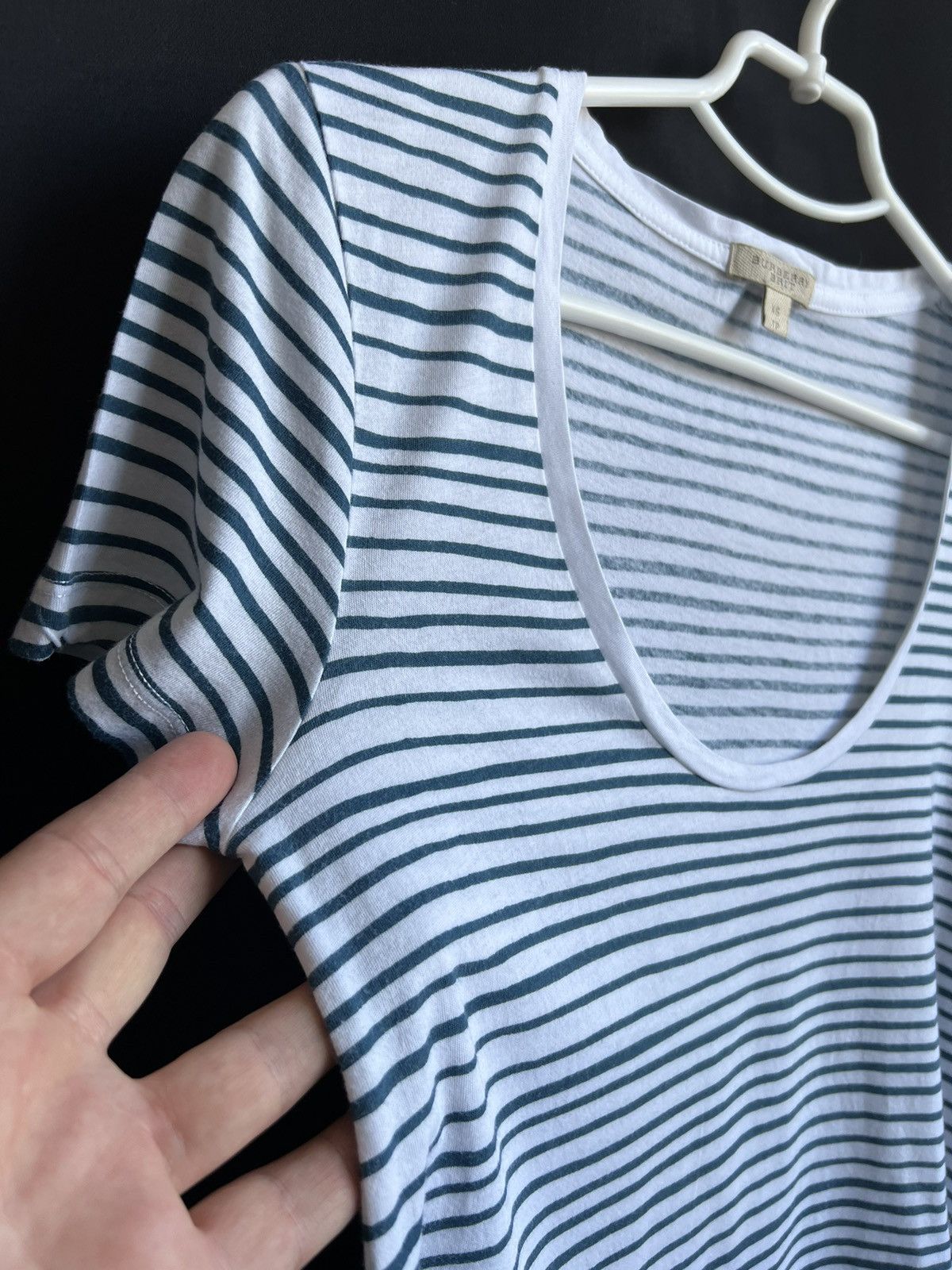Burberry Burberry Brit Women’s T-Shirt White/Bleu Cotton Size XS Size XS / US 0-2 / IT 36-38 - 7 Thumbnail