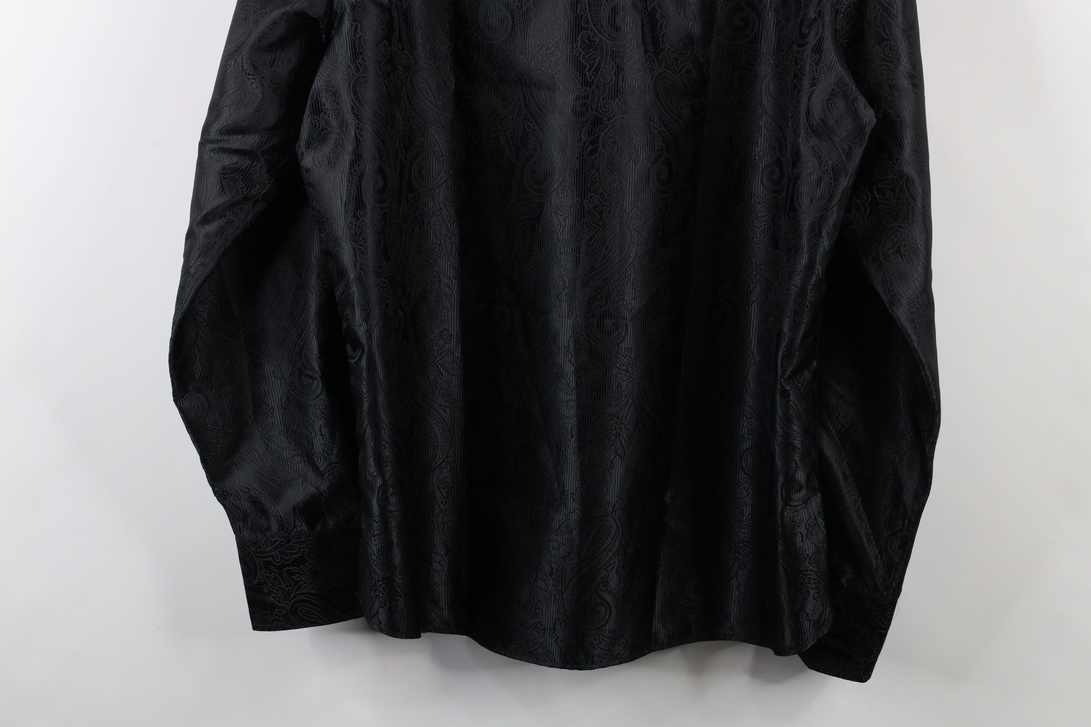 Vintage Vintage 90s Streetwear Paisley Collared Button Shirt Black Size US XL / EU 56 / 4 - 12 Thumbnail