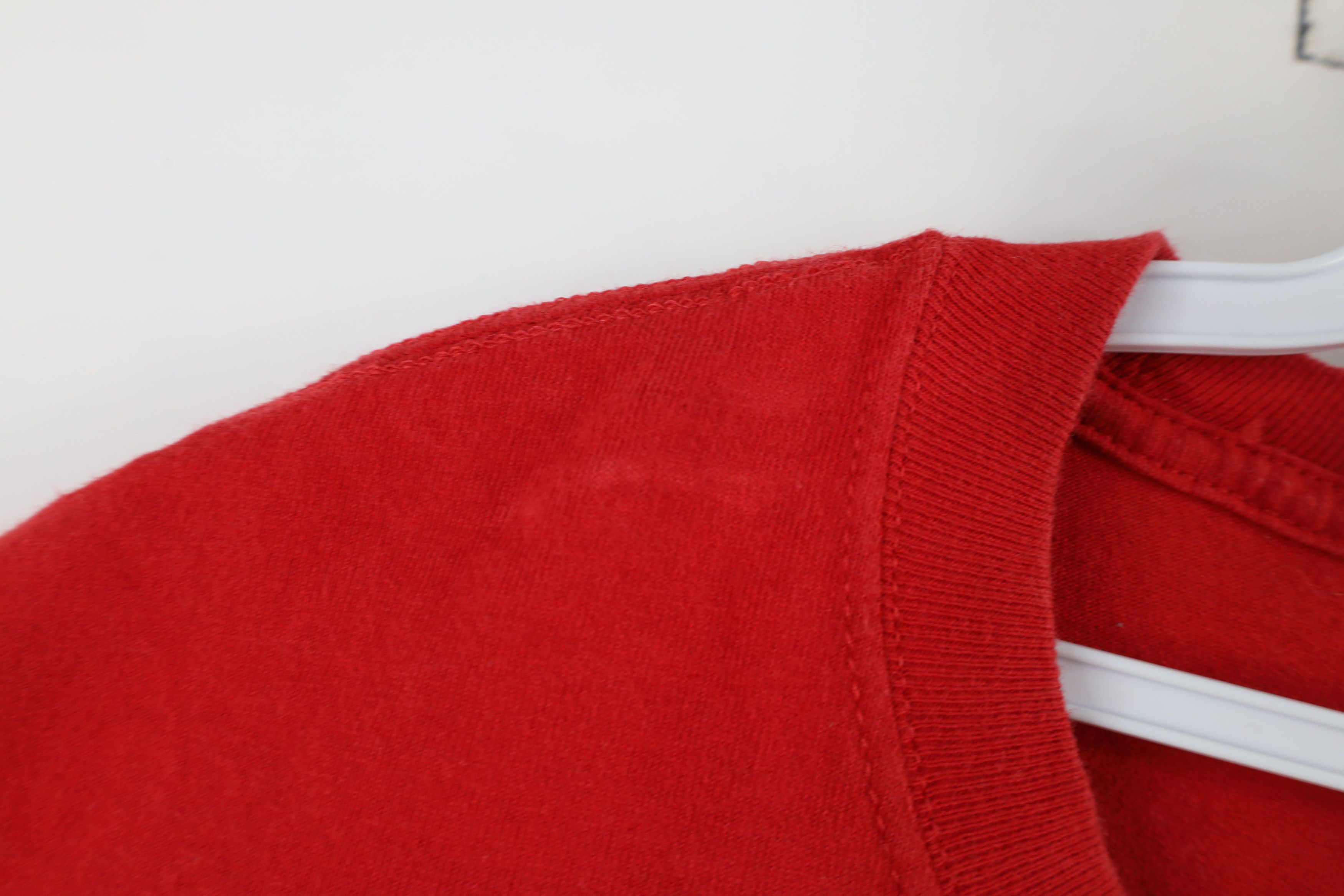 Vintage Vintage 90s Streetwear Distressed Blank Cotton T-Shirt Red Size US XXL / EU 58 / 5 - 7 Thumbnail