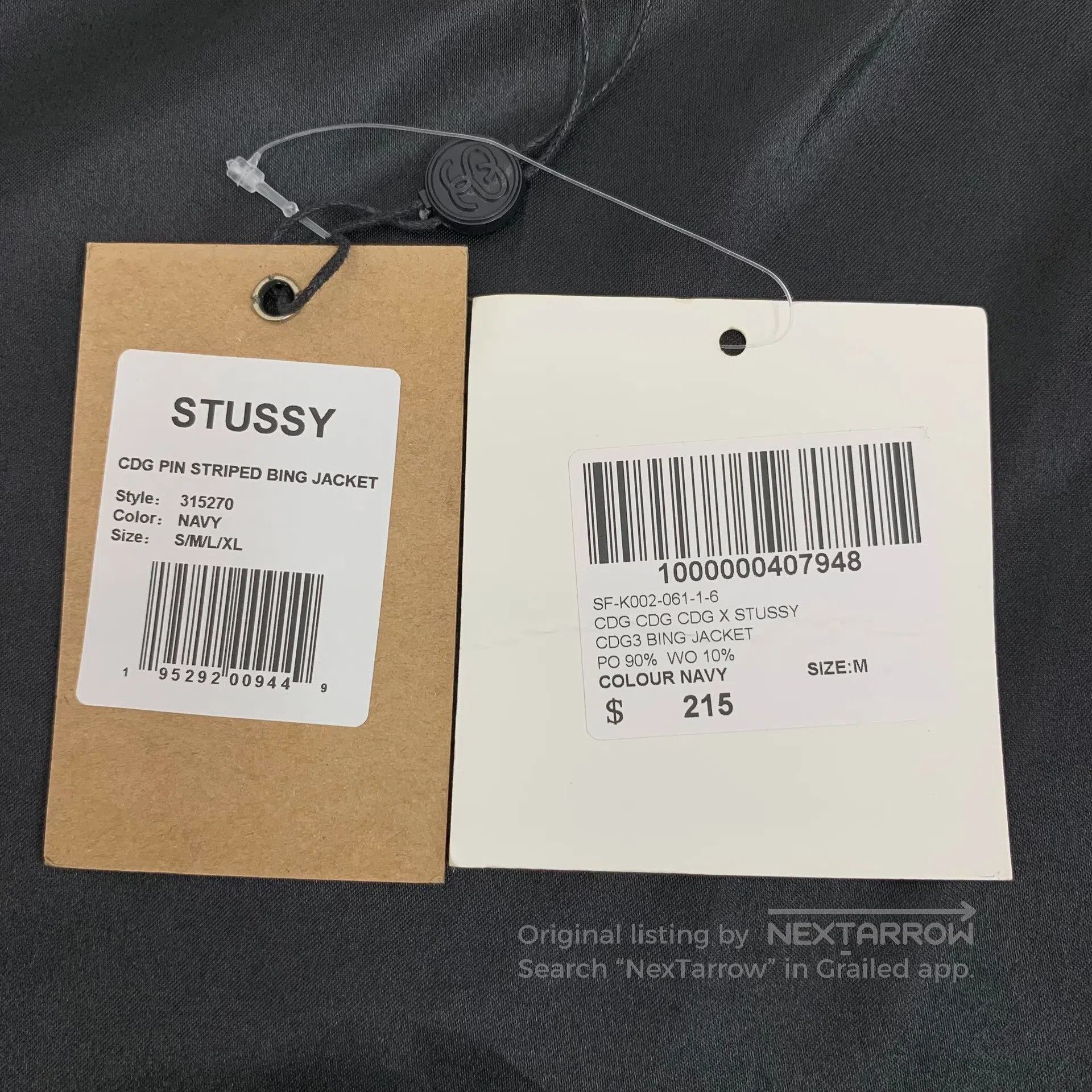 Stussy Stussy Dark Blue Logo Embroidered Vertical Striped Collar Size US M / EU 48-50 / 2 - 8 Thumbnail