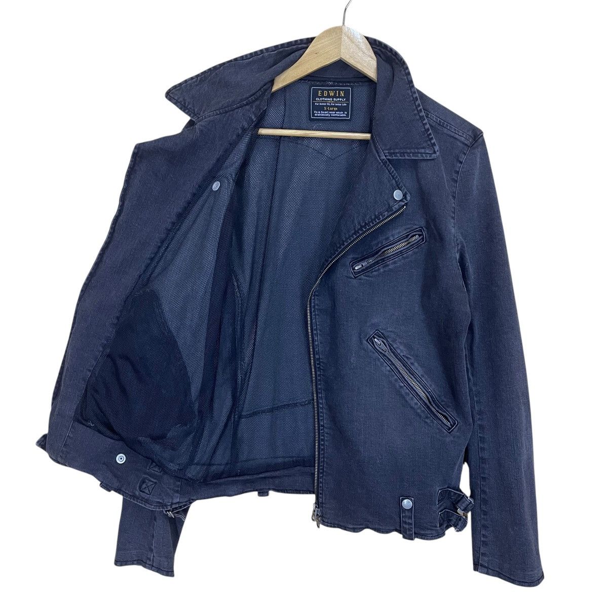 Edwin × Vintage RIOT🔥Edwin Double Collar Denim Jacket Size US M / EU 48-50 / 2 - 8 Thumbnail