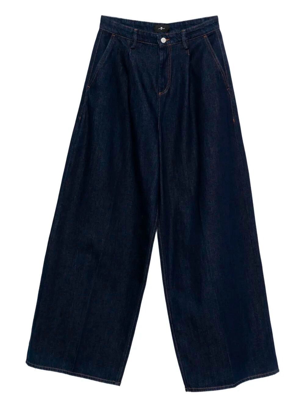 7 For All Mankind `Pleated Wide Trouser Franklin` Jeans Size 26" / US 2 / IT 38 - 1 Thumbnail