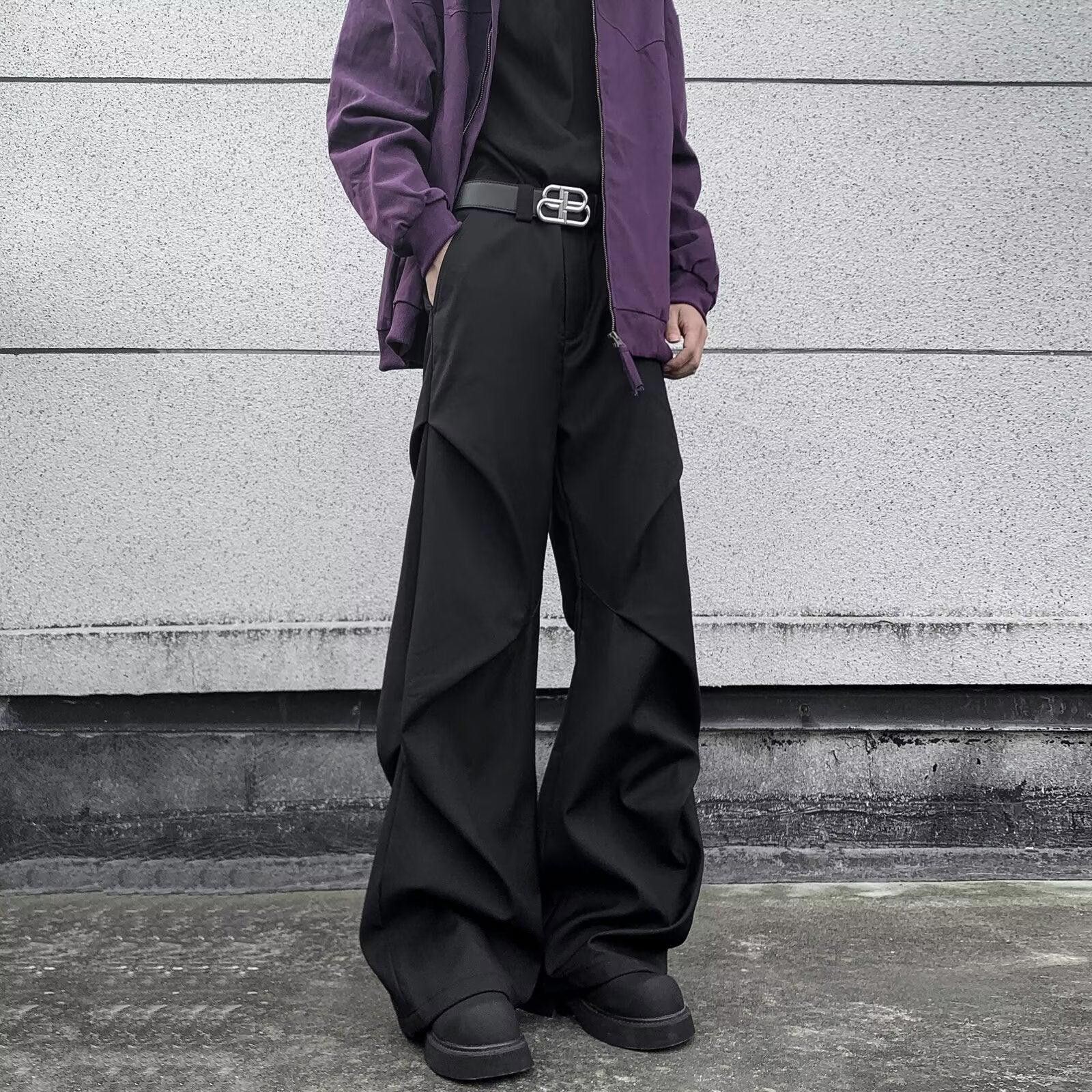 Japanese Brand Black Wide Leg Cargo Pants, Baggy Streetwear Trousers Size US 32 / EU 48 - 1 Thumbnail