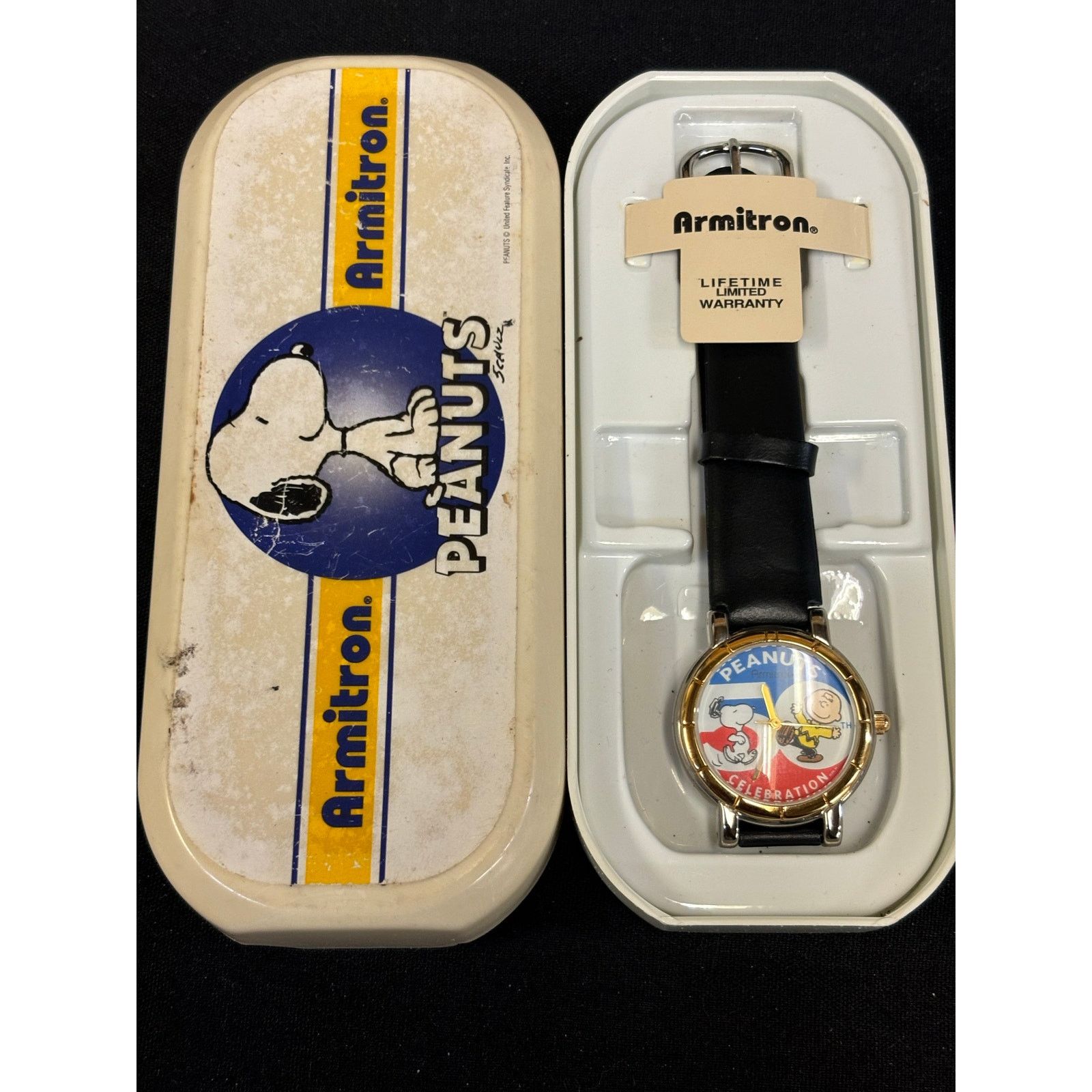 (B).Stroy Armitron Peanuts 50th Anniversary Watch! New Battery! Size ONE SIZE - 8 Thumbnail