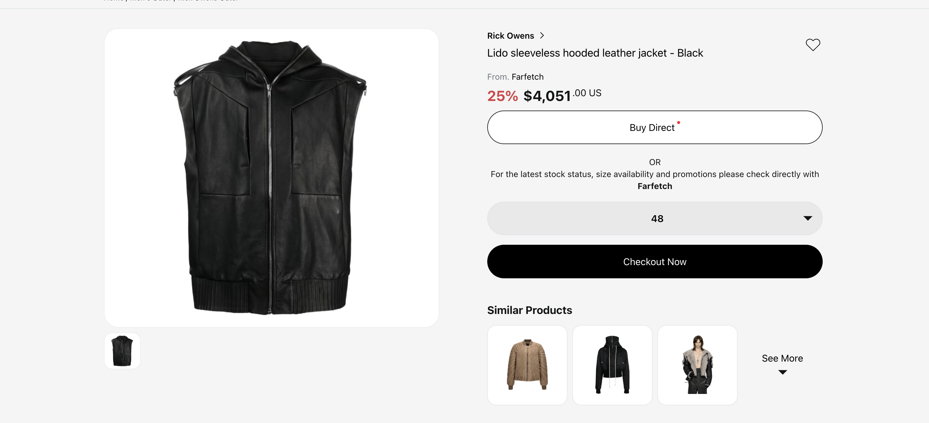 Rick Owens SS/24 Rick Owens Runway Sleeveless Leather Jacket Size US L / EU 52-54 / 3 - 19 Thumbnail