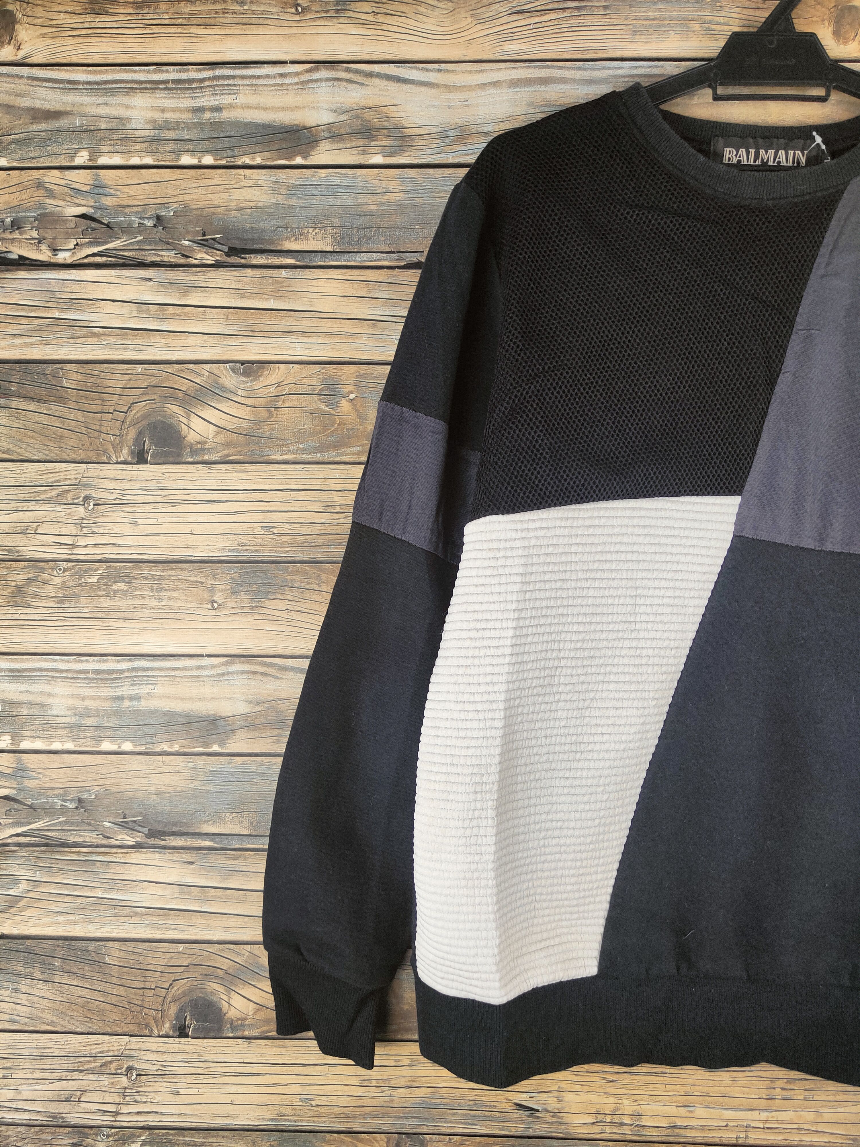 Japanese Brand DL Balmain Paris Black White Knitwear Sweatshirts #46-905 Size US L / EU 52-54 / 3 - 3 Thumbnail