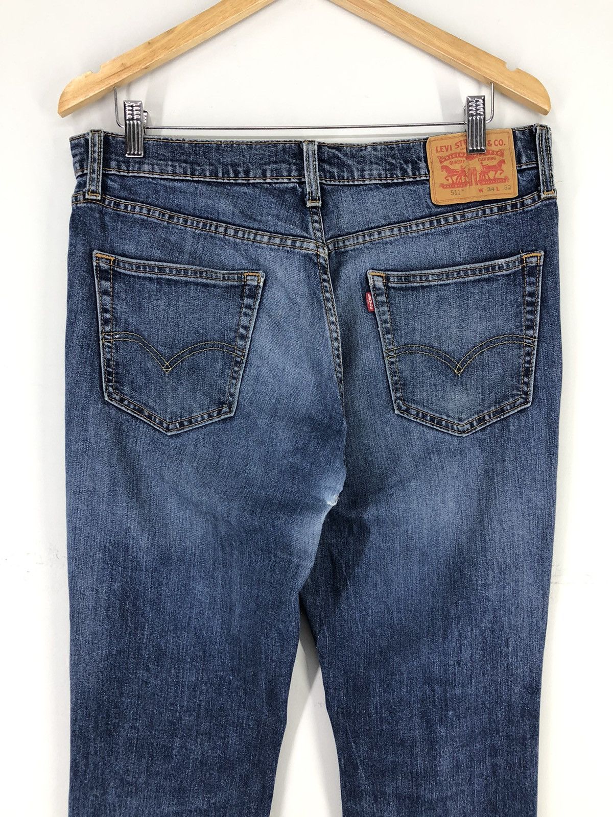 Levi's Vintage Levis 511 Patchwork Distressed Faded Blue Jeans Size US 34 / EU 50 - 13 Thumbnail