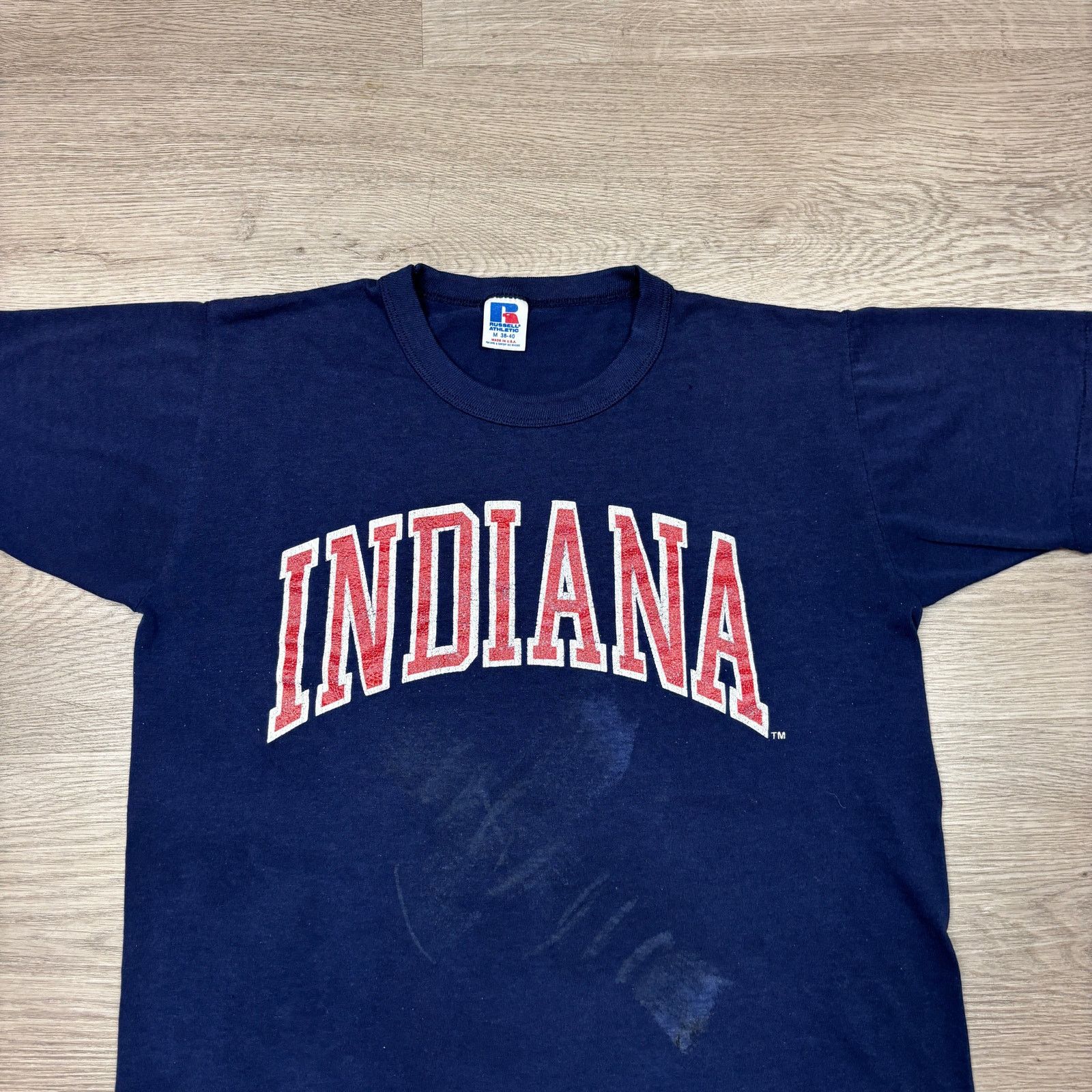 Russell Athletic × Vintage Vintage 80s Indiana University Hoosiers Shirt Men's M Size US M / EU 48-50 / 2 - 2 Thumbnail