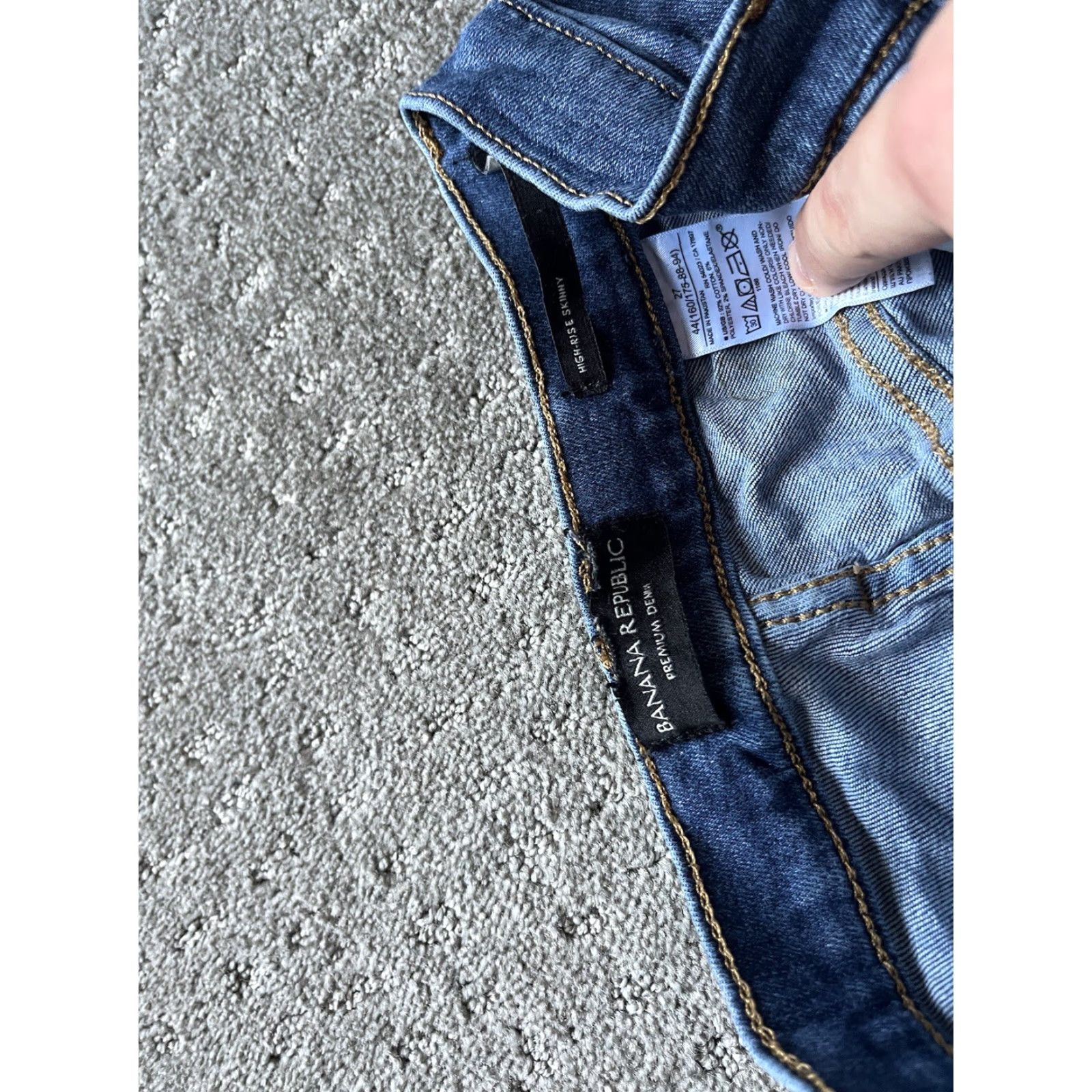 Banana Republic Premium Banana Republic Denim High-Rise Skinny Jeans 27 Blue Dark Wash Women's Size 27" / US 4 / IT 40 - 5 Thumbnail