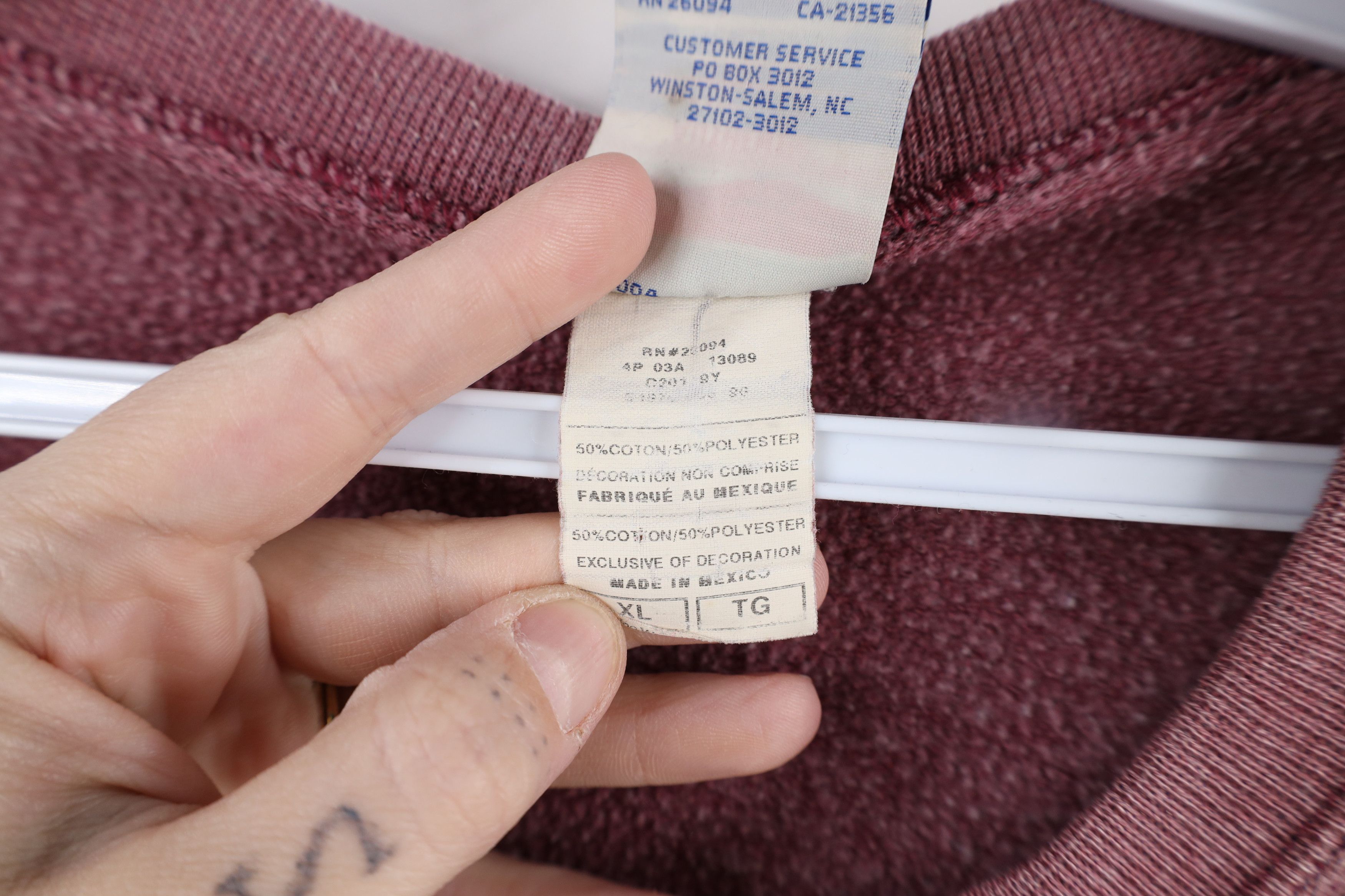 Champion × Vintage Vintage 90s Champion Spell Crewneck Sweatshirt Heather Red Size US XL / EU 56 / 4 - 10 Thumbnail
