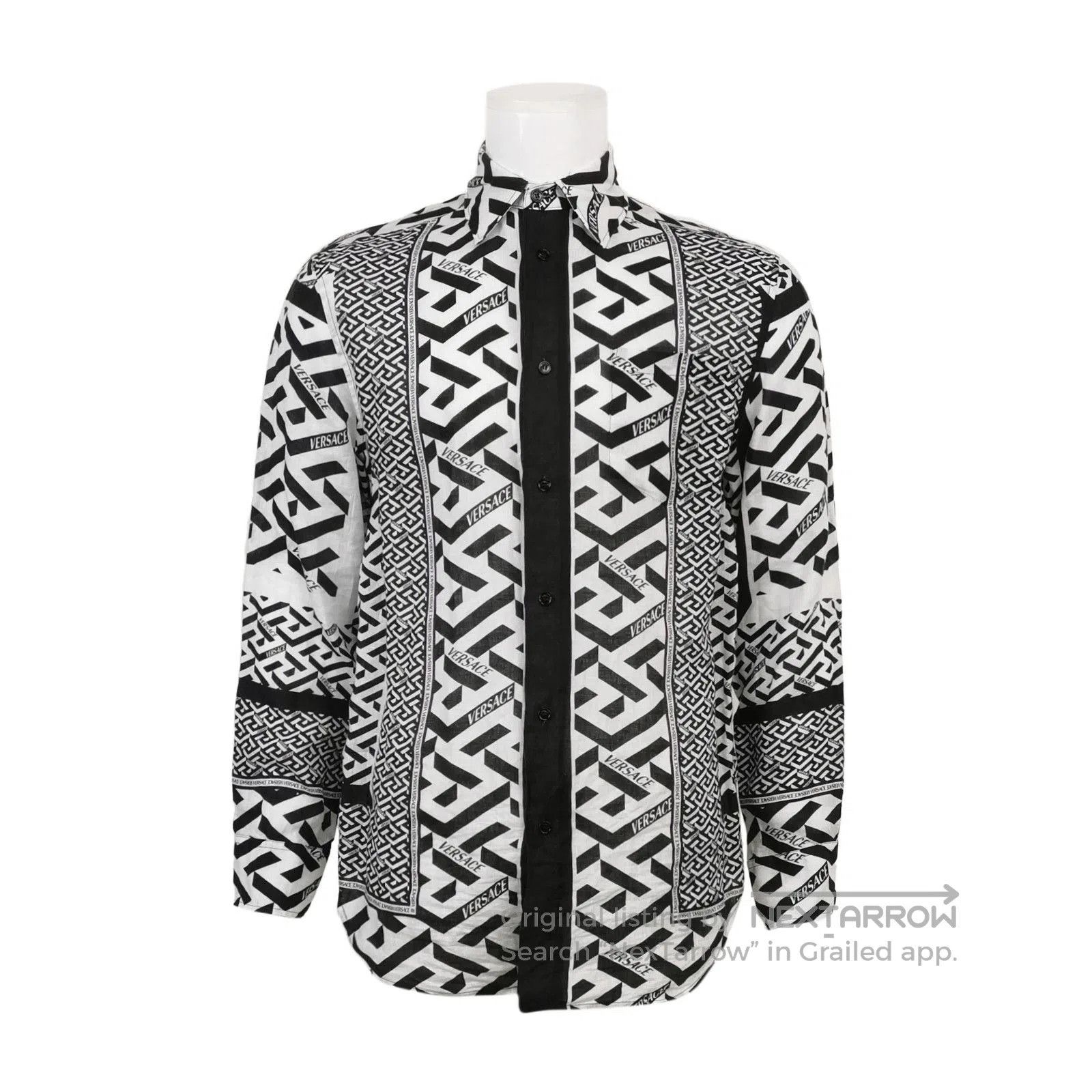 Versace Versace Linen Contrast Collar Single-Breasted Shirt XS. Size US XS / EU 42 / 0 - 1 Thumbnail
