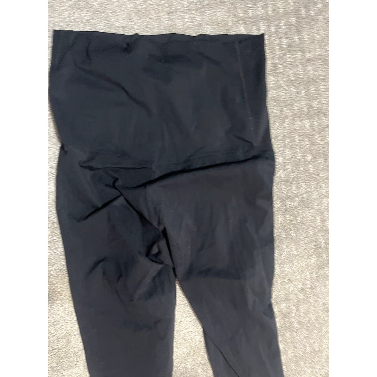 Vintage Poshdivah Black Bike Exercise Spandex Leggings Size L Pockets Pouch Women Athletic Velocit y? Size 36" / US 14 / IT 50 - 3 Thumbnail