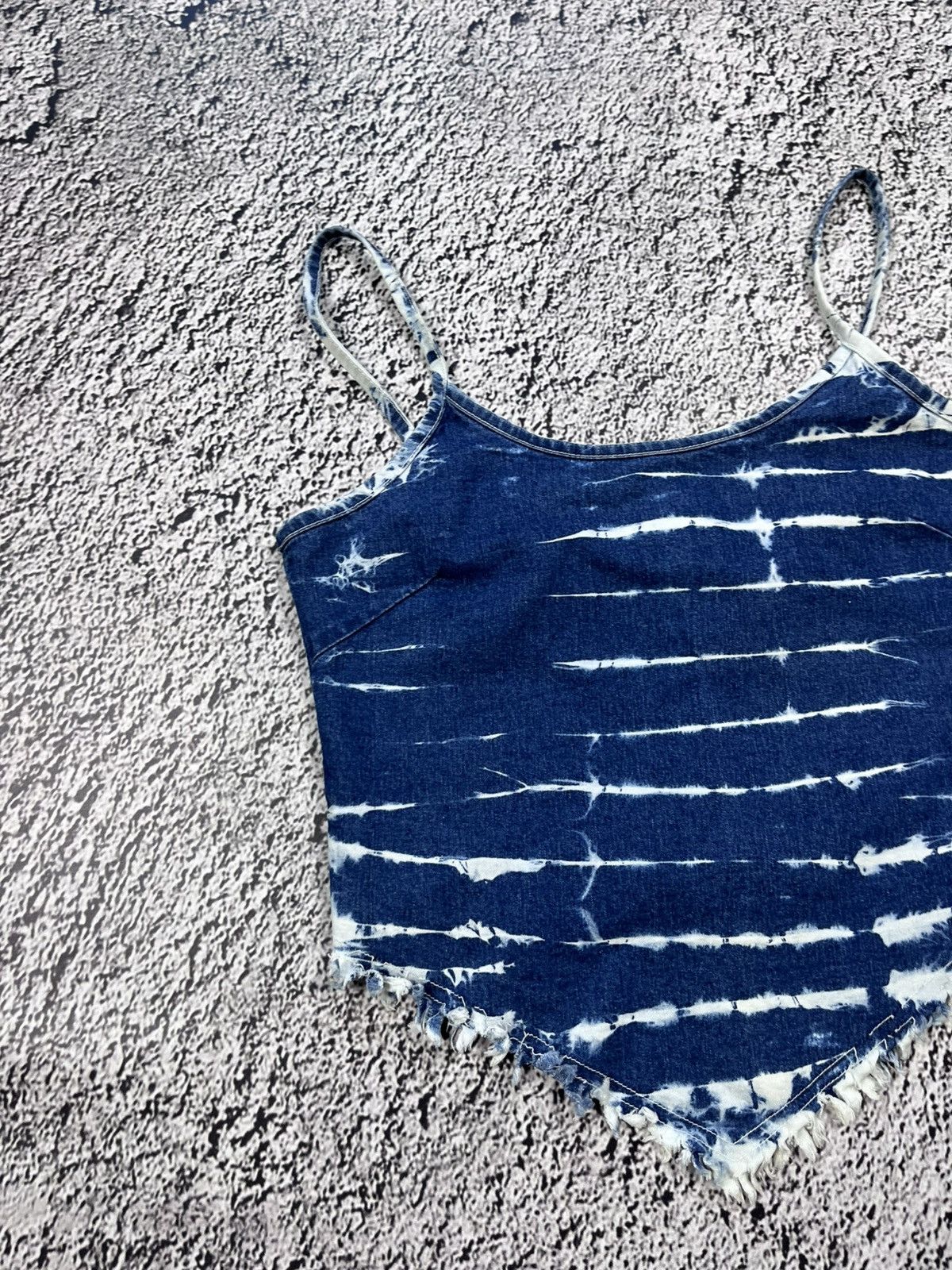 Vintage Vintage 90s Denim tie dye crop top vest streetwear M Size M / US 6-8 / IT 42-44 - 2 Thumbnail