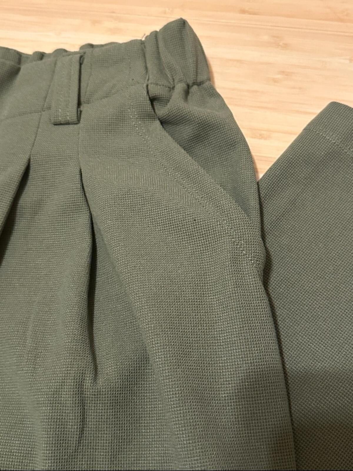 Other NWOT Flex High Waisted Pocket Wide Leg Waffle Work Pants Size 32" / US 10 / IT 46 - 4 Thumbnail
