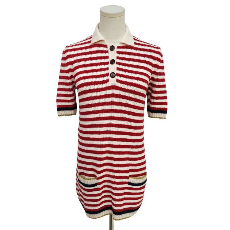 Gucci Gucci Striped Knit Polo Sweater Size S Size S / US 4 / IT 40 - 1 Thumbnail