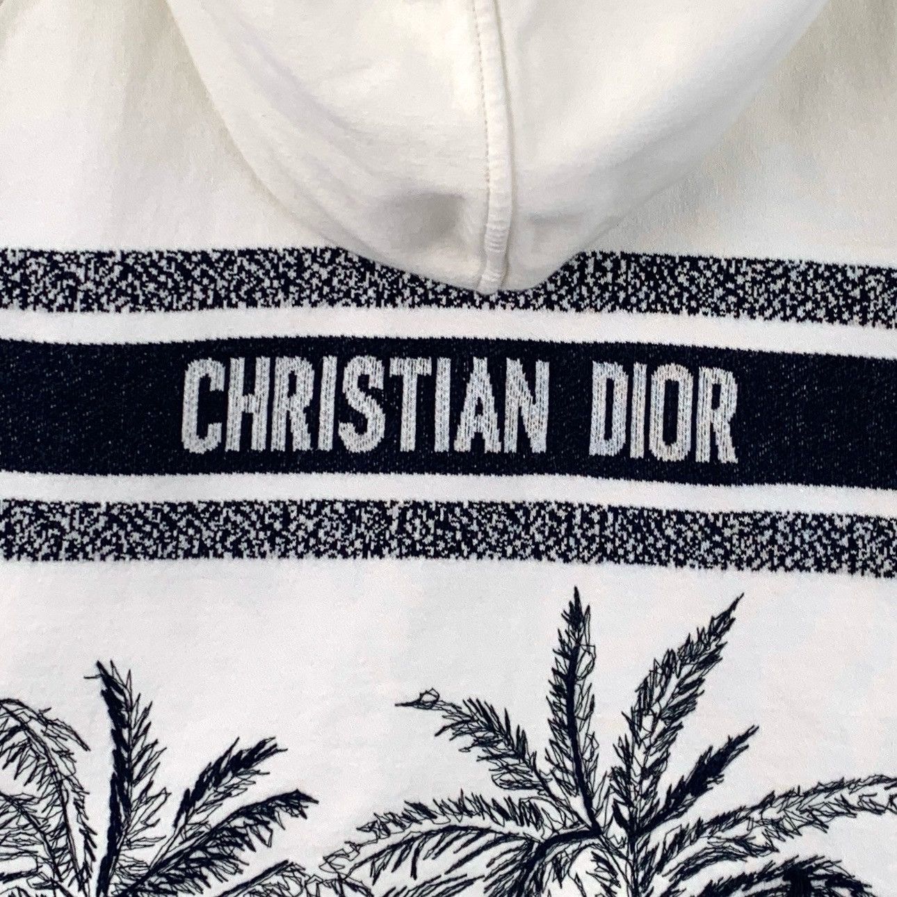 Dior Dior White Jungle Print Cotton Hooded Drawstring Sweatshirt Size M / US 6-8 / IT 42-44 - 3 Thumbnail