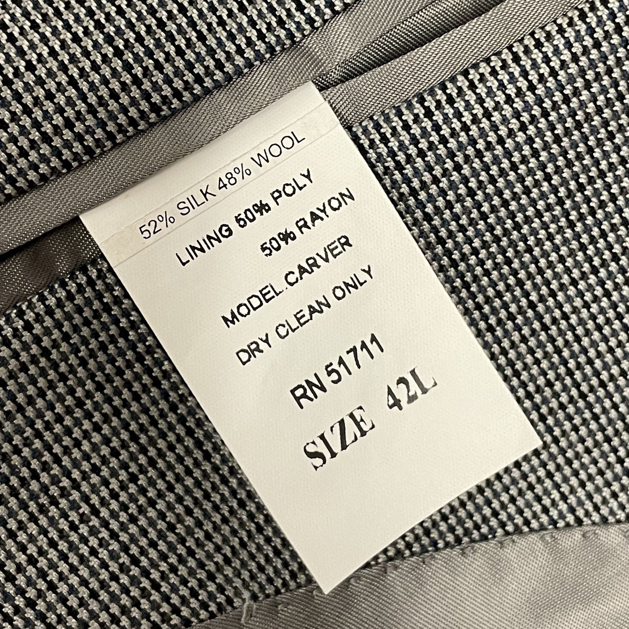 Other Gianfranco RUFFINI SILVER Sport Coat Check Jacket 3 Btn Size 42L - 7 Thumbnail