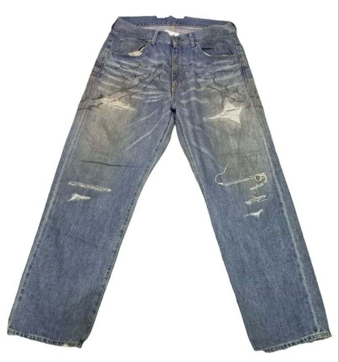 Whiz limited ripped selvedge denim