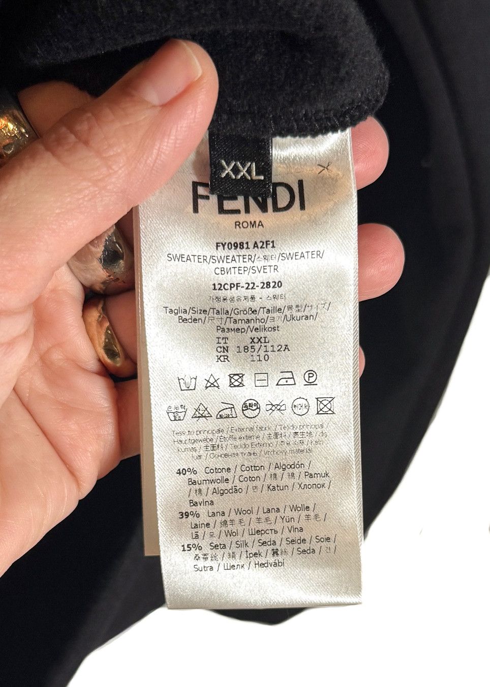 Fendi Fendi Black FF Zucca Logo Bands Hoodie Size US XXL / EU 58 / 5 - 11 Thumbnail