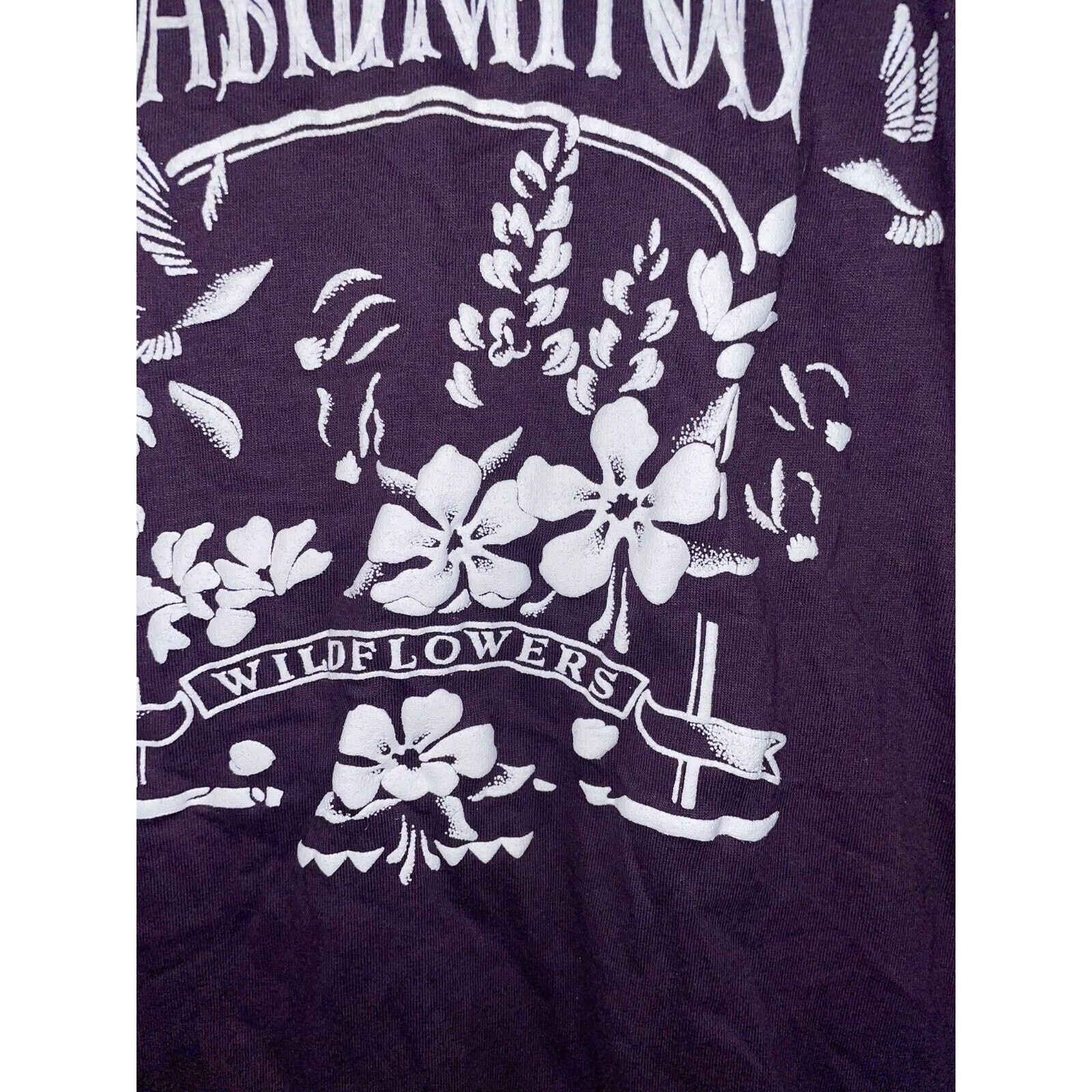 Jerzees Vintage Wildflowers Shirt Wild Flowers Purple Large 90s Size US L / EU 52-54 / 3 - 4 Thumbnail