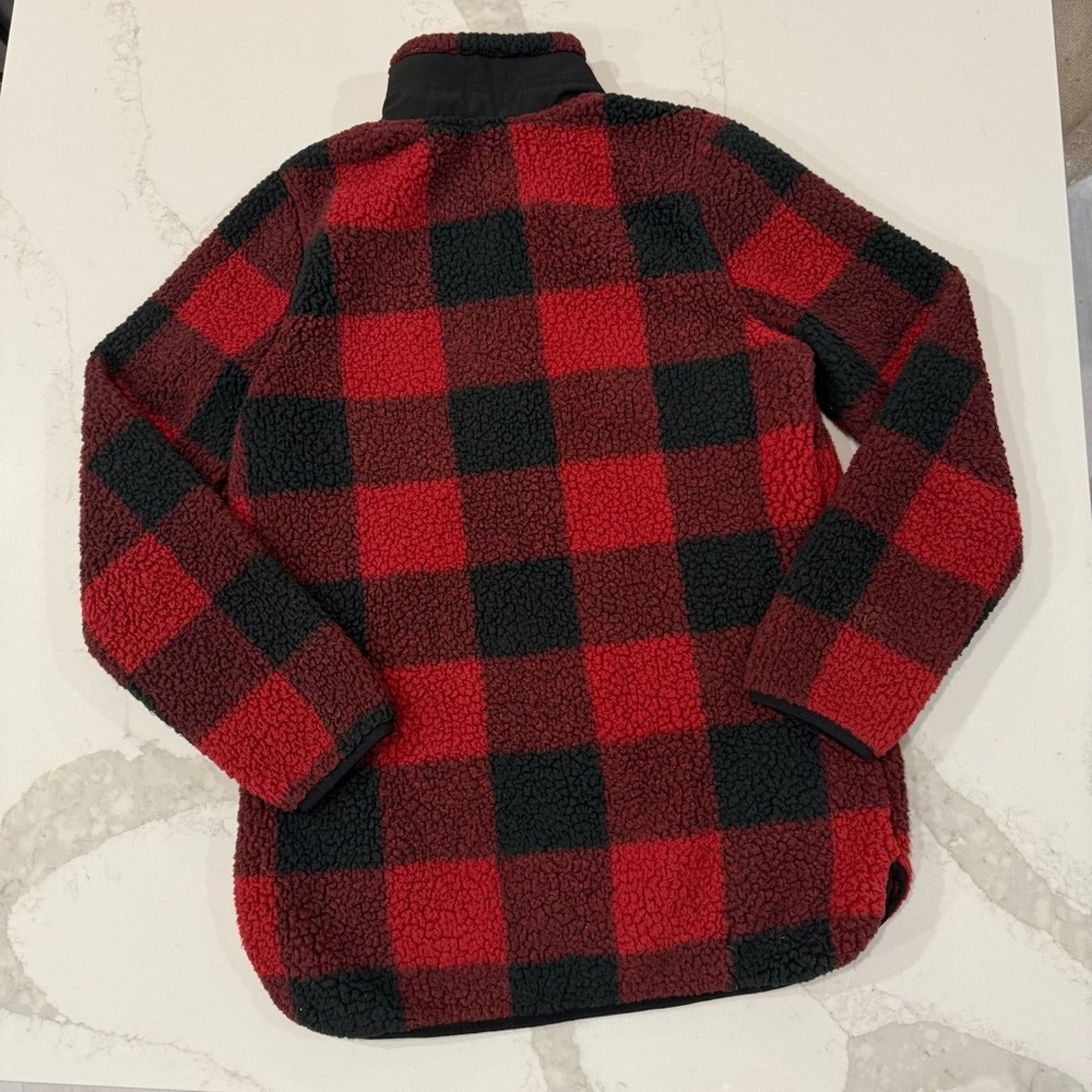 BKE BKE Buffalo Plaid Check Half Zip Sherpa Sweater Womens Small Size S / US 4 / IT 40 - 6 Thumbnail