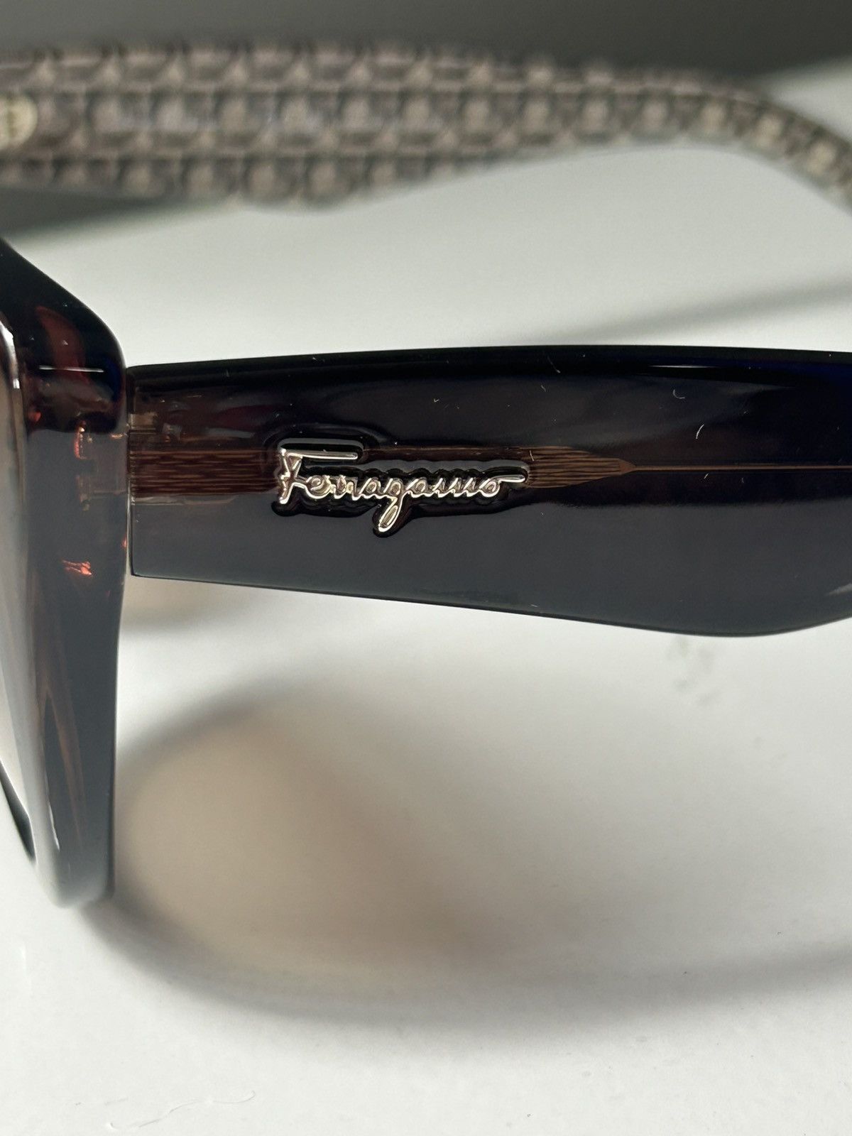 Salvatore Ferragamo Salvatore Ferragamo SF964S Cat Eye Crystal Brown Sunglasses Size ONE SIZE - 4 Thumbnail