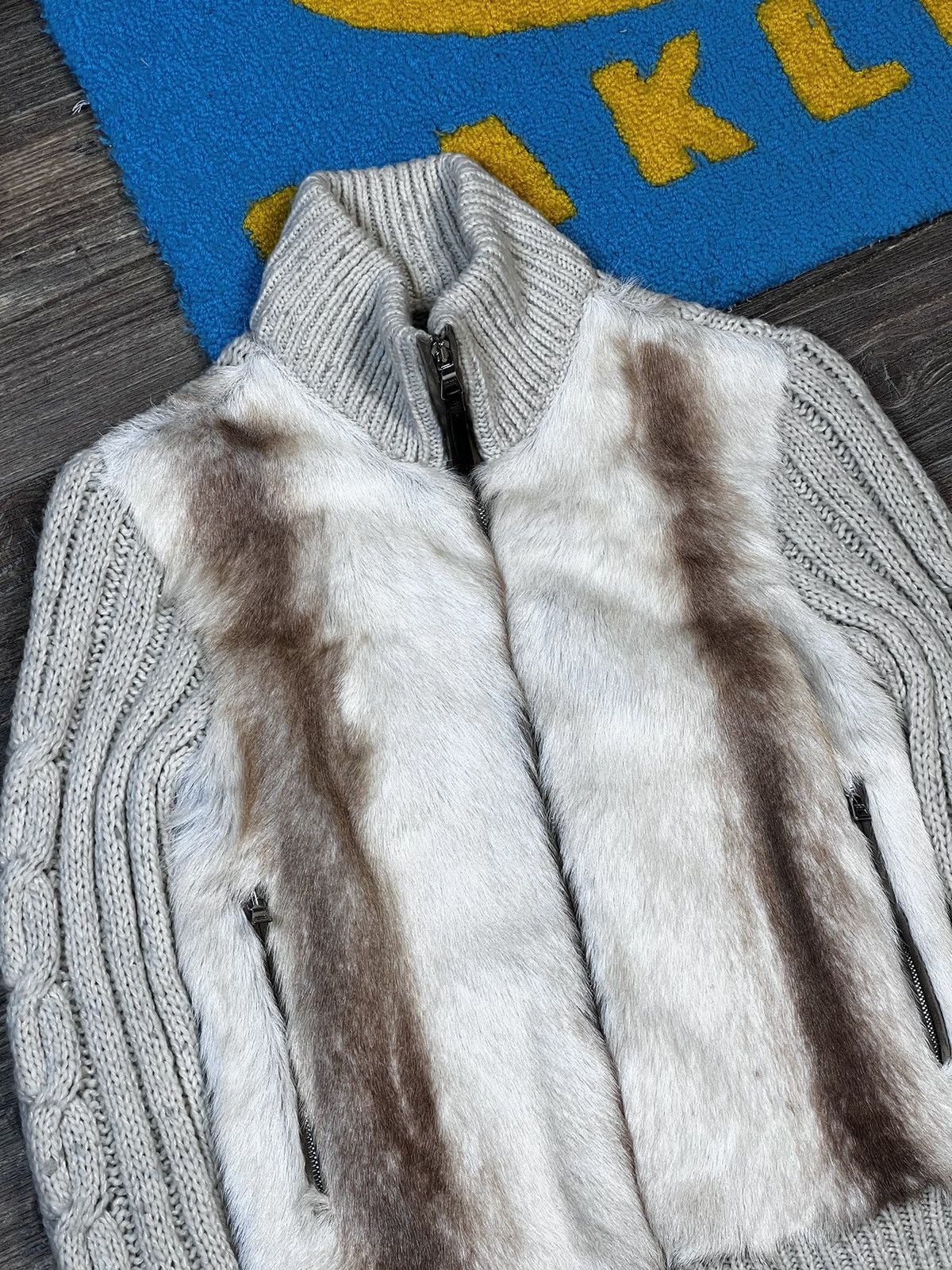 Prada Vintage 2006 Prada Full Zip Knit Goat Fur Sweater Jakcet Size S / US 4 / IT 40 - 4 Thumbnail