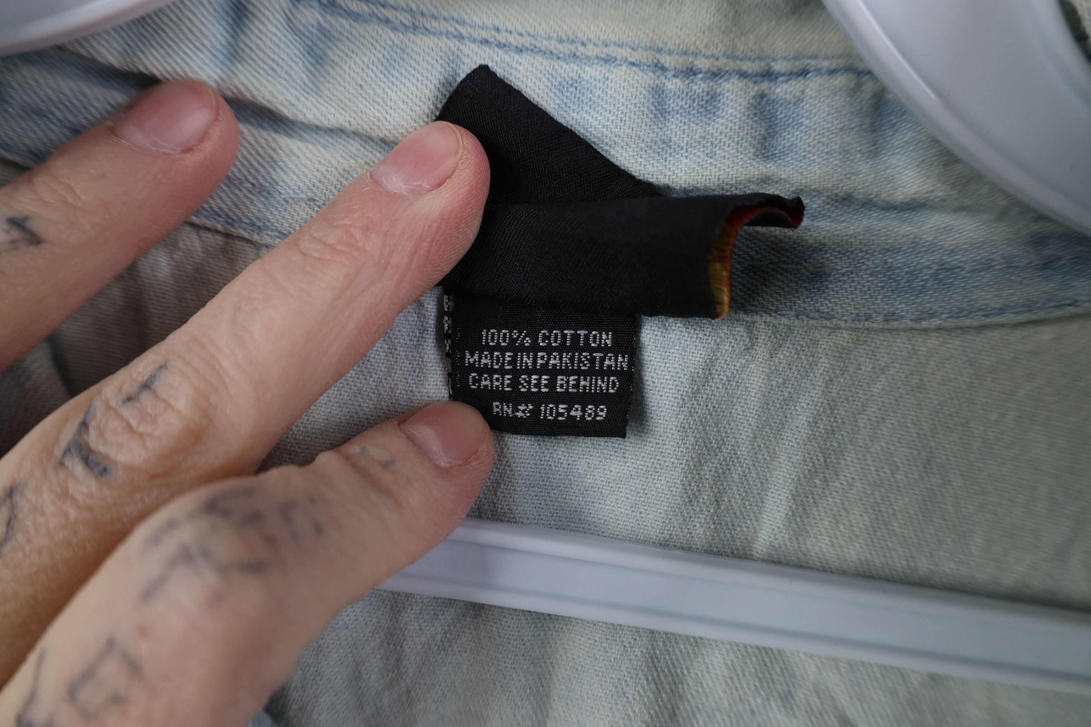 Vintage Vintage 90s POW MIA Motorcycle Cut Off Denim Button Shirt Size US XXL / EU 58 / 5 - 10 Thumbnail