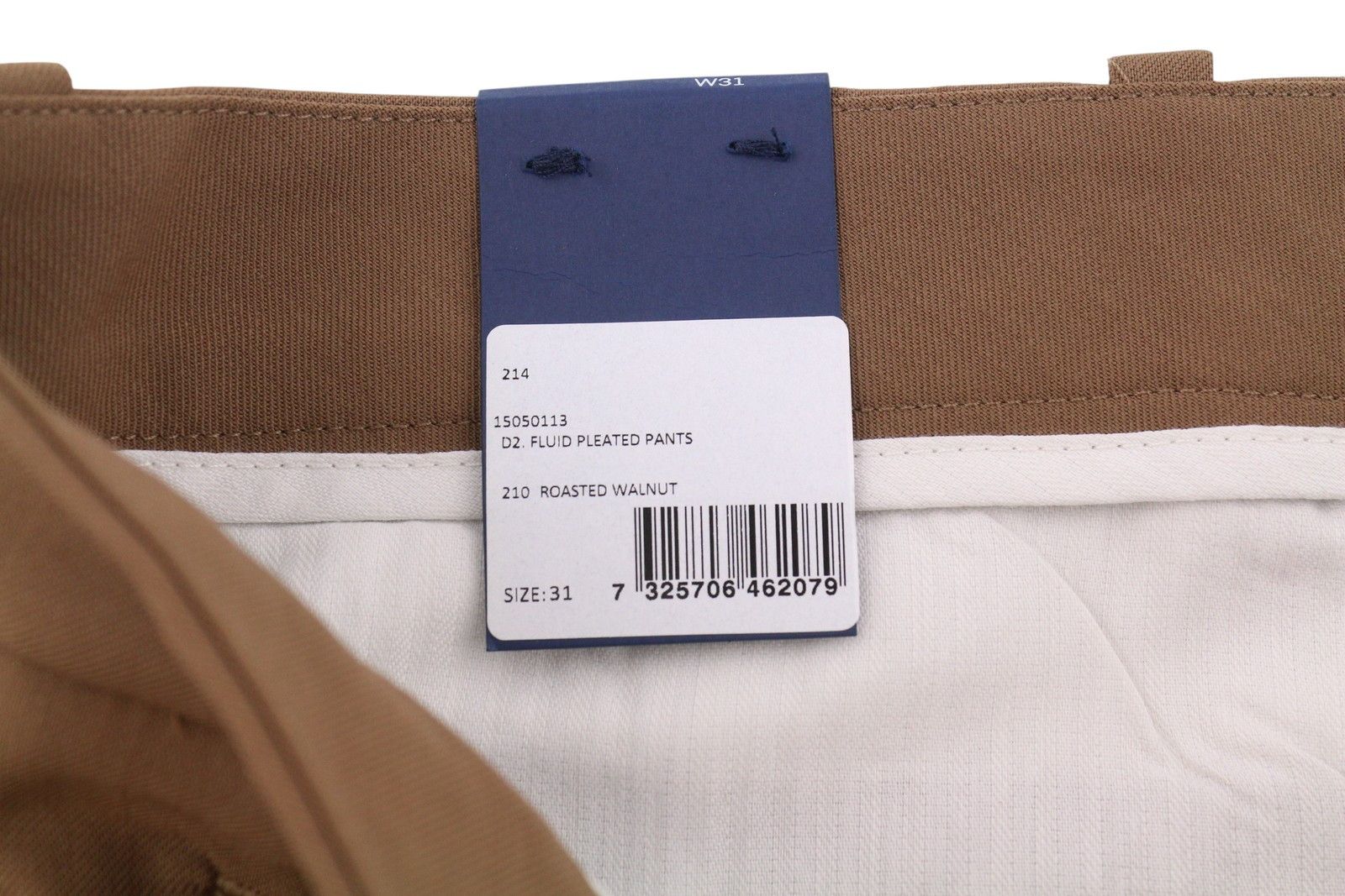 Gant FLUID PLEATED W31 Roasted Walnut Wool Trousers 87374 Size US 31 - 10 Thumbnail