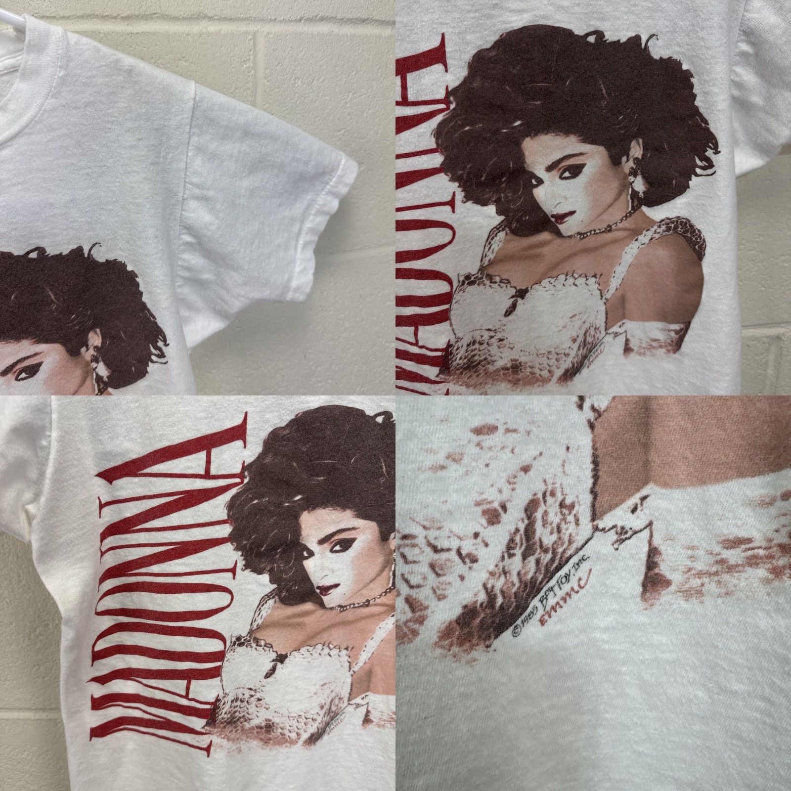Vintage VINTAGE Madonna Like A Virgin Tour Promo T-shirt USA Made Medium White Screen Stars Unisex Adults Graphic Print 80s 1985 Mens Womens Boys Girls Size US M / EU 48-50 / 2 - 8 Thumbnail