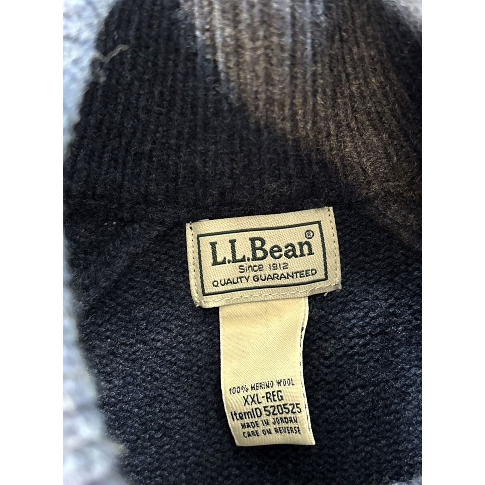 Vintage L.L. Bean Merino Wool Sweater Mens 2XL Navy Blue Rangeley 1/4 Zip Pullover Pocket Size US XXL / EU 58 / 5 - 4 Thumbnail