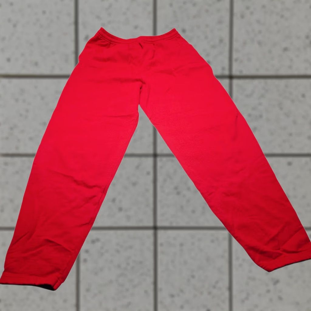 Fruit Of The Loom VINTAGE Fruit of the Loom Best Men's L Red Sweatpants Pockets Pant 90s Cotton Blend Fleece Sweatpants Regular Mens Size US 33 - 1 Thumbnail