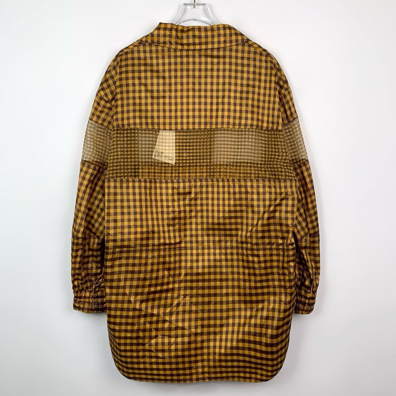Fendi Fendi Grid Mesh Overlay Lapel Double-Breasted Yellow Silk Lo Size S / US 4 / IT 40 - 8 Thumbnail