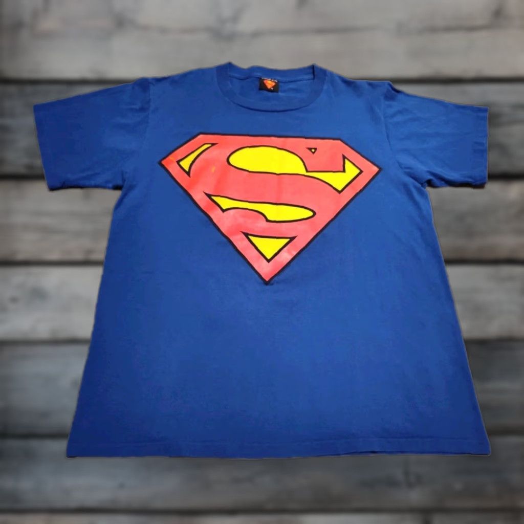 Vintage VINTAGE Warner Bros Superman Big Logo Shirt Mens Large Blue Adult Large Cotton Crew Neck Short Sleeve VGUC Size US L / EU 52-54 / 3 - 1 Thumbnail