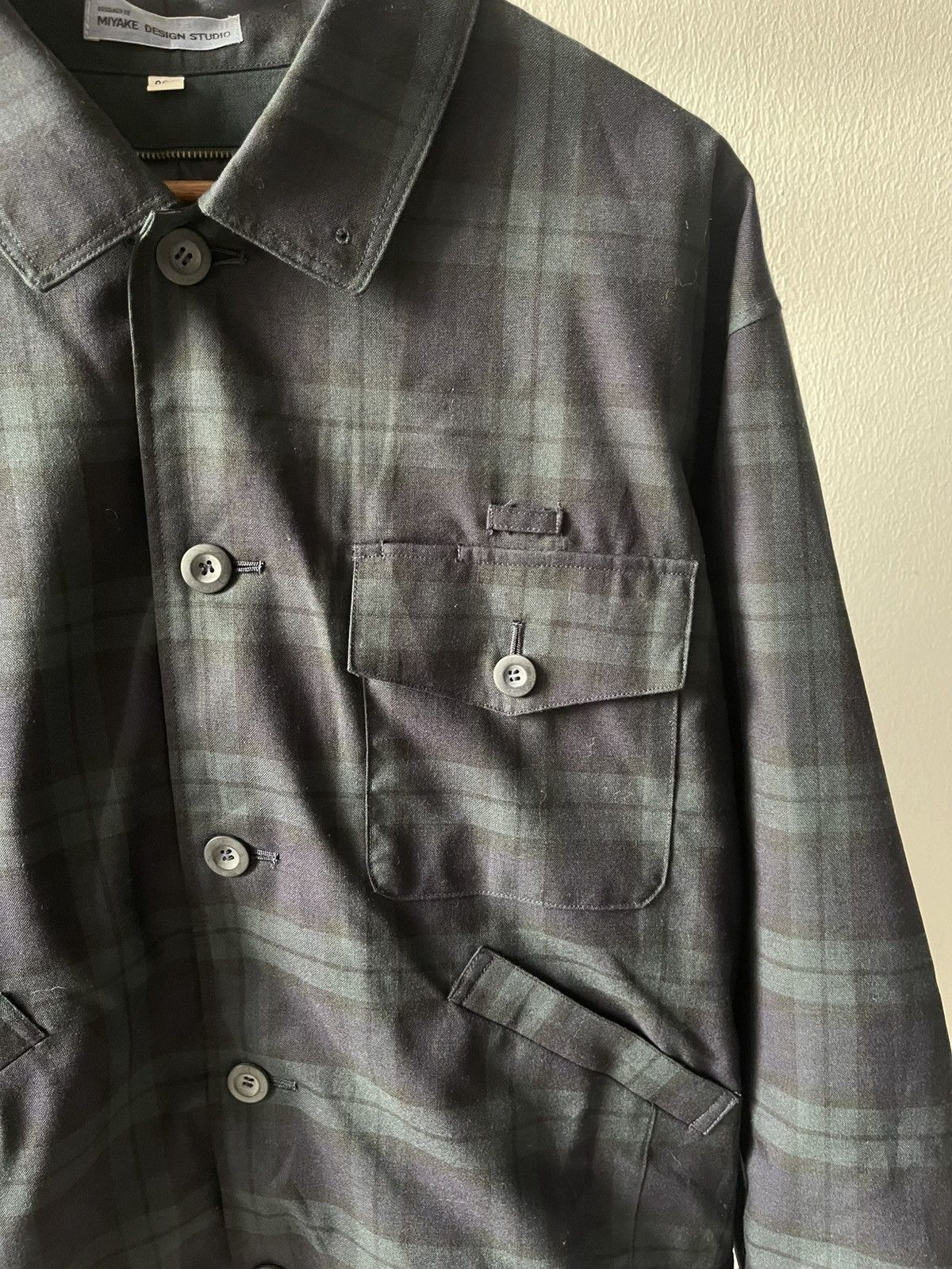 Issey Miyake 70s Issey Miyake Studio Plaid Crop Wool Jacket A1 Size US L / EU 52-54 / 3 - 18 Thumbnail