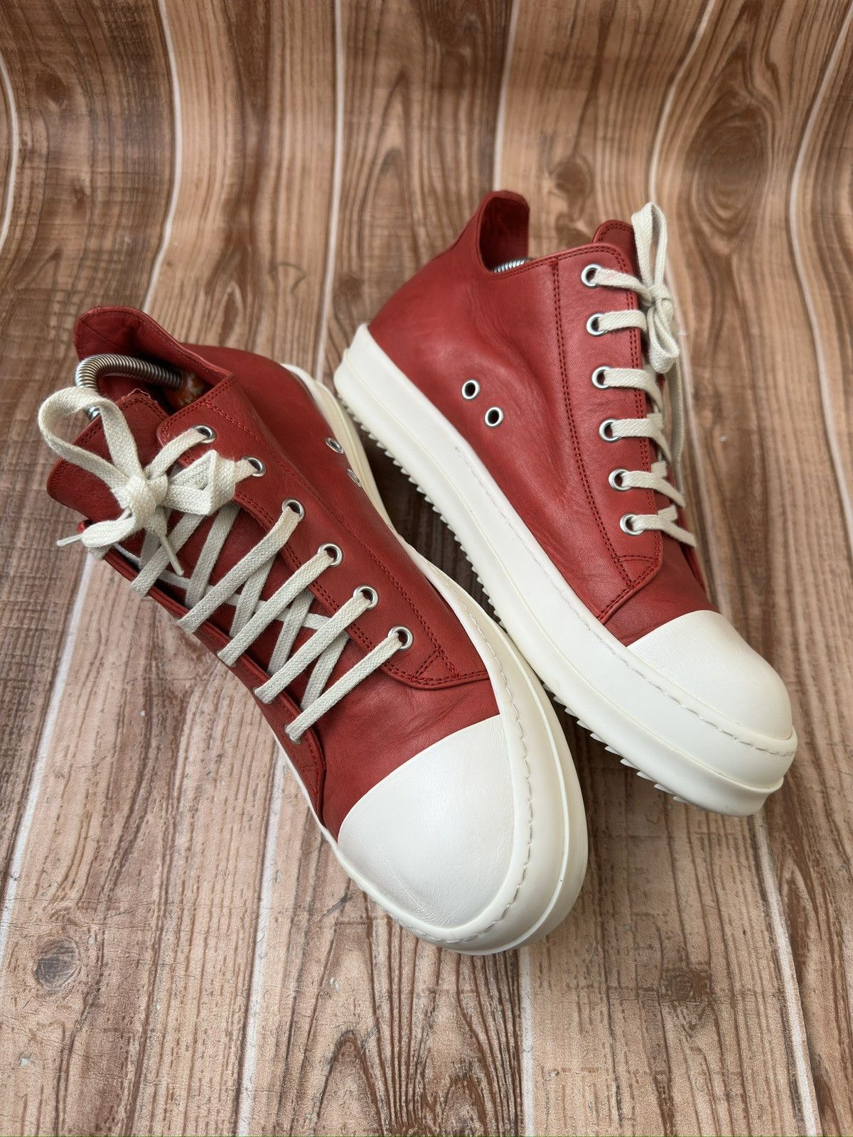 Rick Owens Rick Owens Ramone Low Cardinal Red. Size US 9 / EU 42 - 5 Thumbnail