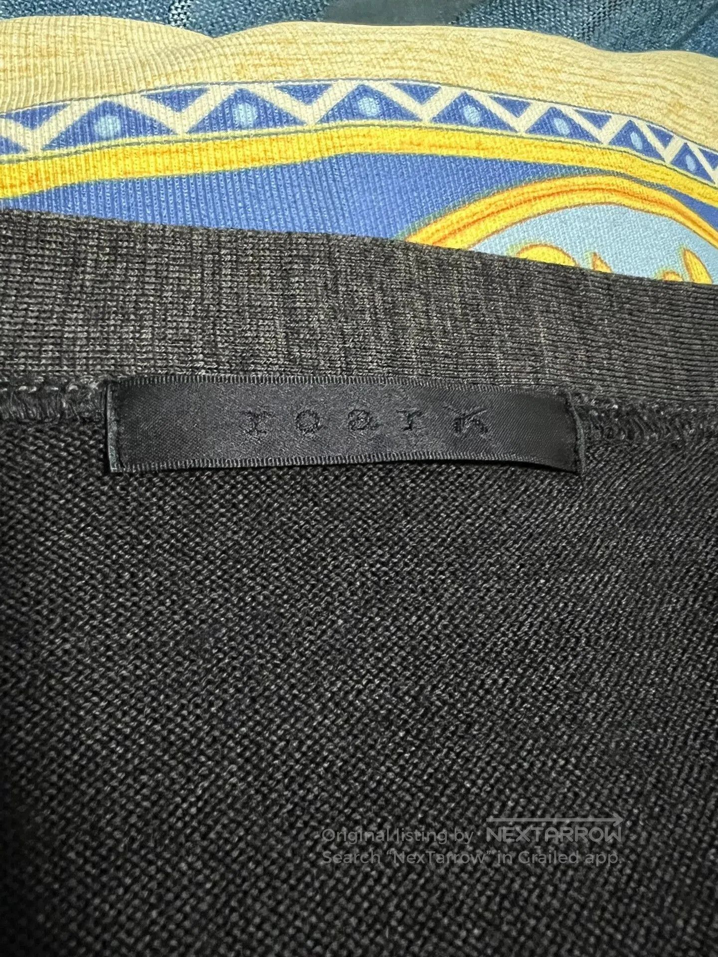 roarguns oversized two-tone suede cardigan with logo. Size US L / EU 52-54 / 3 - 5 Thumbnail