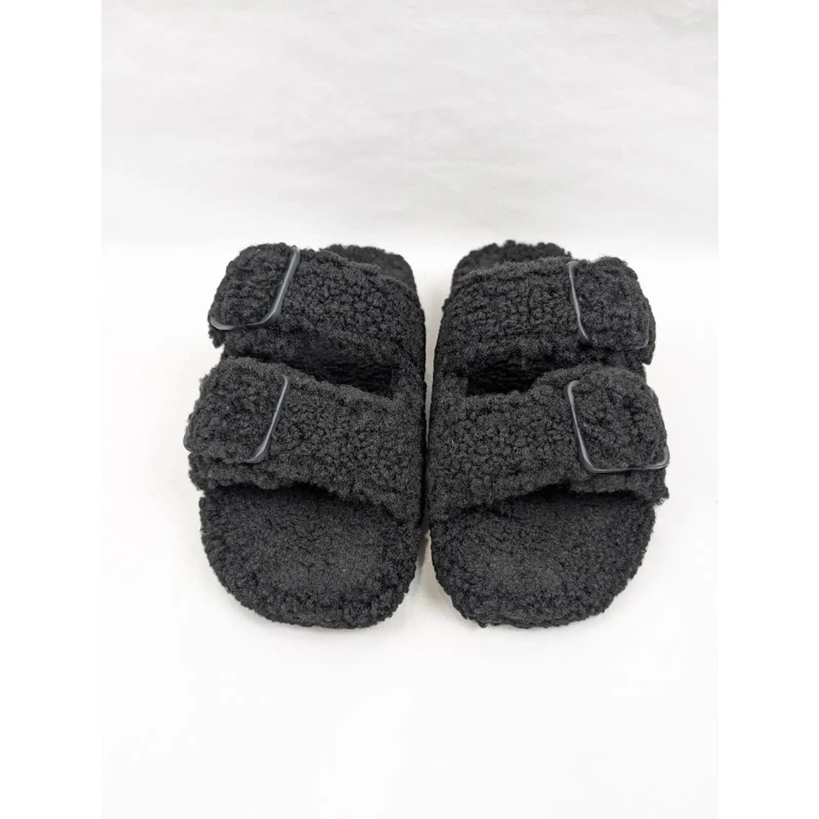 Balenciaga o1rshd1 Furry Shearling Mallorca Sandals in Black Size US 8 / EU 41 - 14 Thumbnail