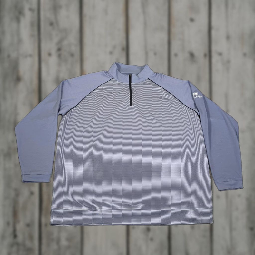 Peter Millar Peter Millar Shirt Mens 2XL Blue Stripe 1/4 Zip Crown Sport Golf Sweater Stretch Size US XXL / EU 58 / 5 - 1 Thumbnail