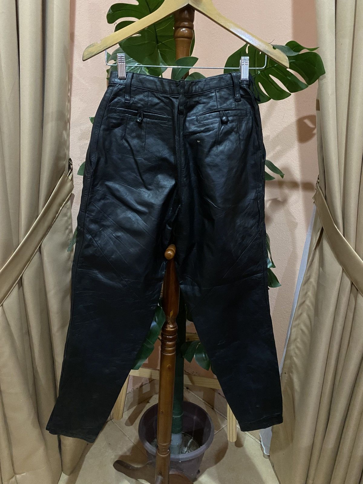 Leather MIRABELLE de ARRIERE Leather Tapered Pants Cowhide Leather Size 22" - 5 Thumbnail
