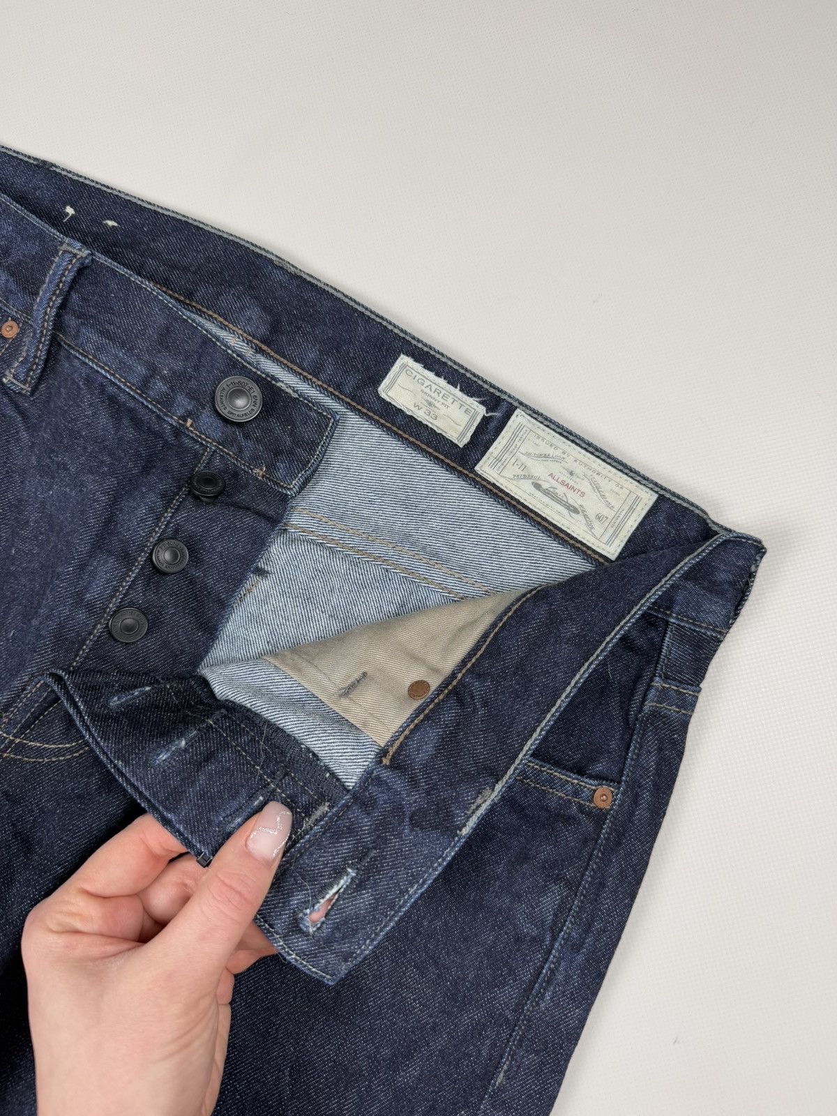 Allsaints × Japanese Brand Allsaints Clift Cigarette Selvedge Denim Skinny Fit Jeans Size US 33 - 11 Thumbnail