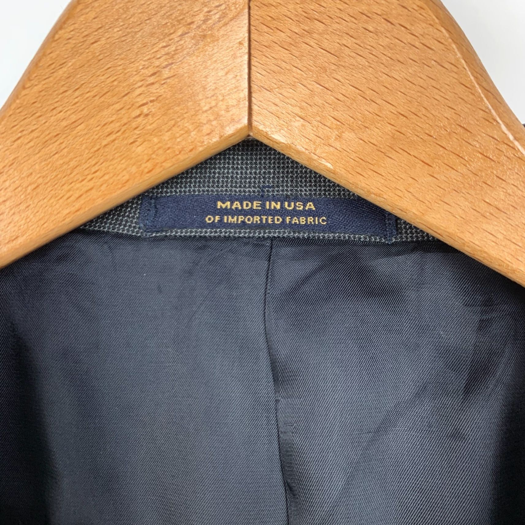 Hart Schaffner Marx VINTAGE Hart Schaffner Marx Nordstrom Gold Trumpeter Blazer Suit Sport Coat 43R Gray Mens Jacket 1990s Size 46R - 3 Thumbnail