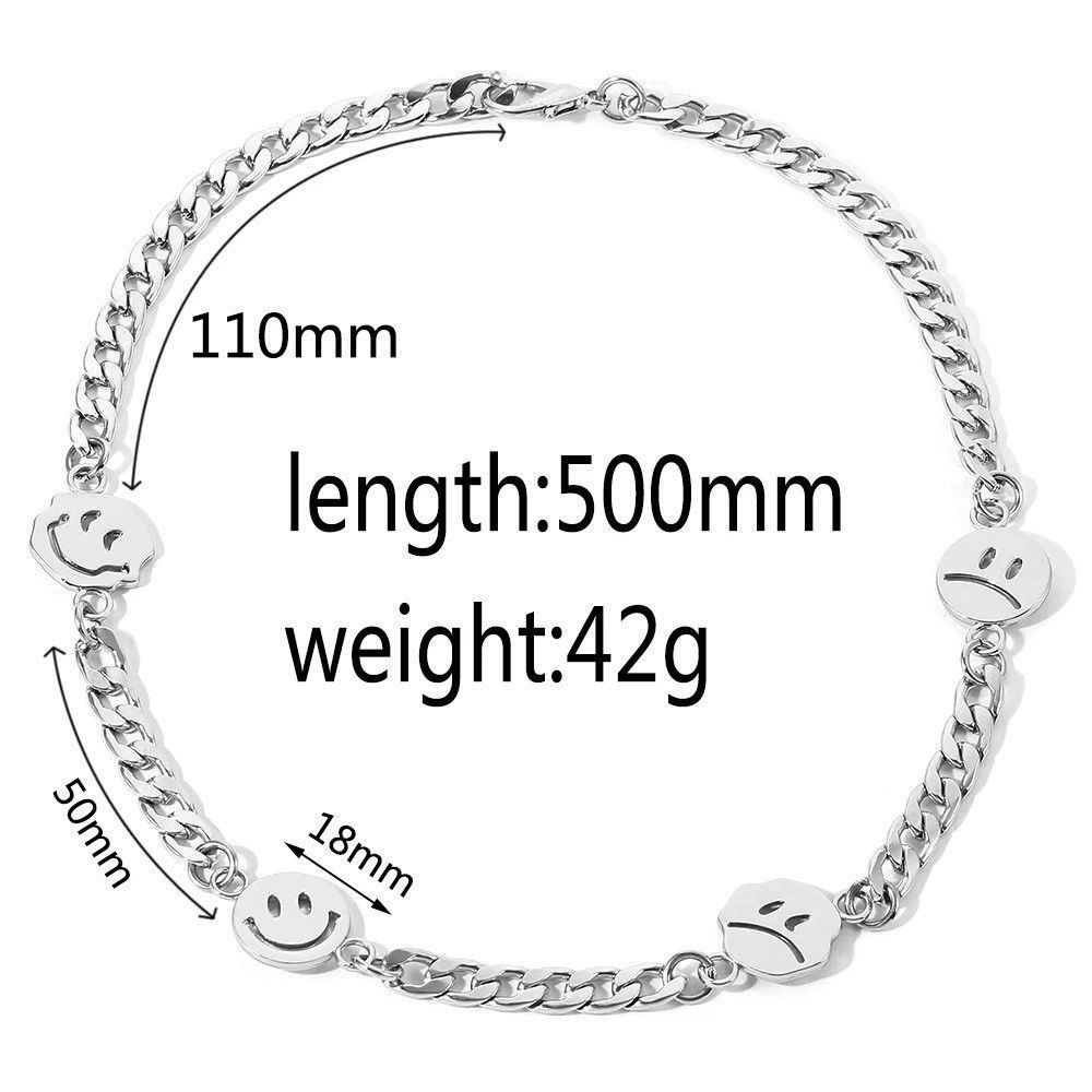 Jewelry Smiley Face Pendant Necklace Chain Size ONE SIZE - 6 Thumbnail