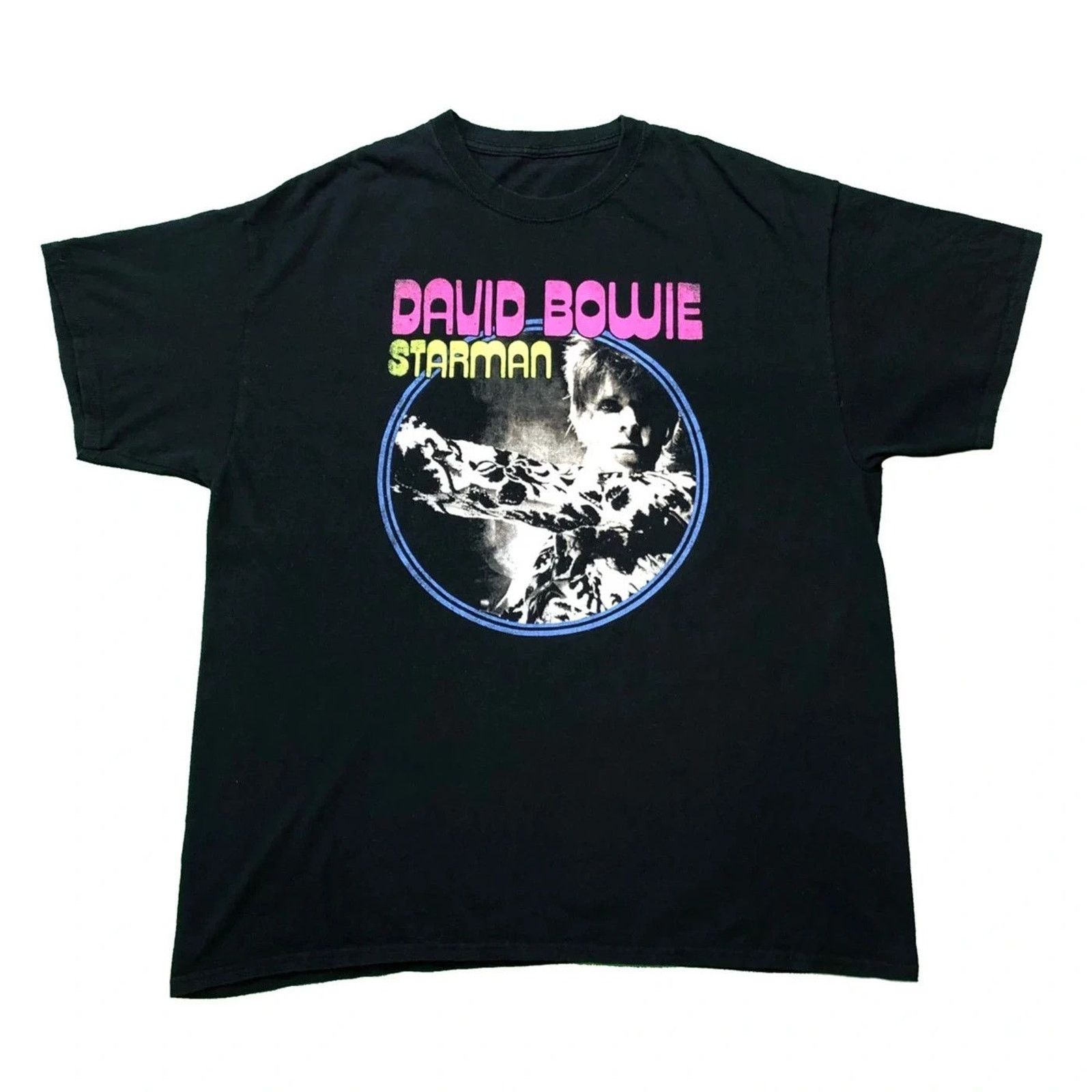 David Bowie Starman T Shirt Band Graphic Short Sleeve Tee