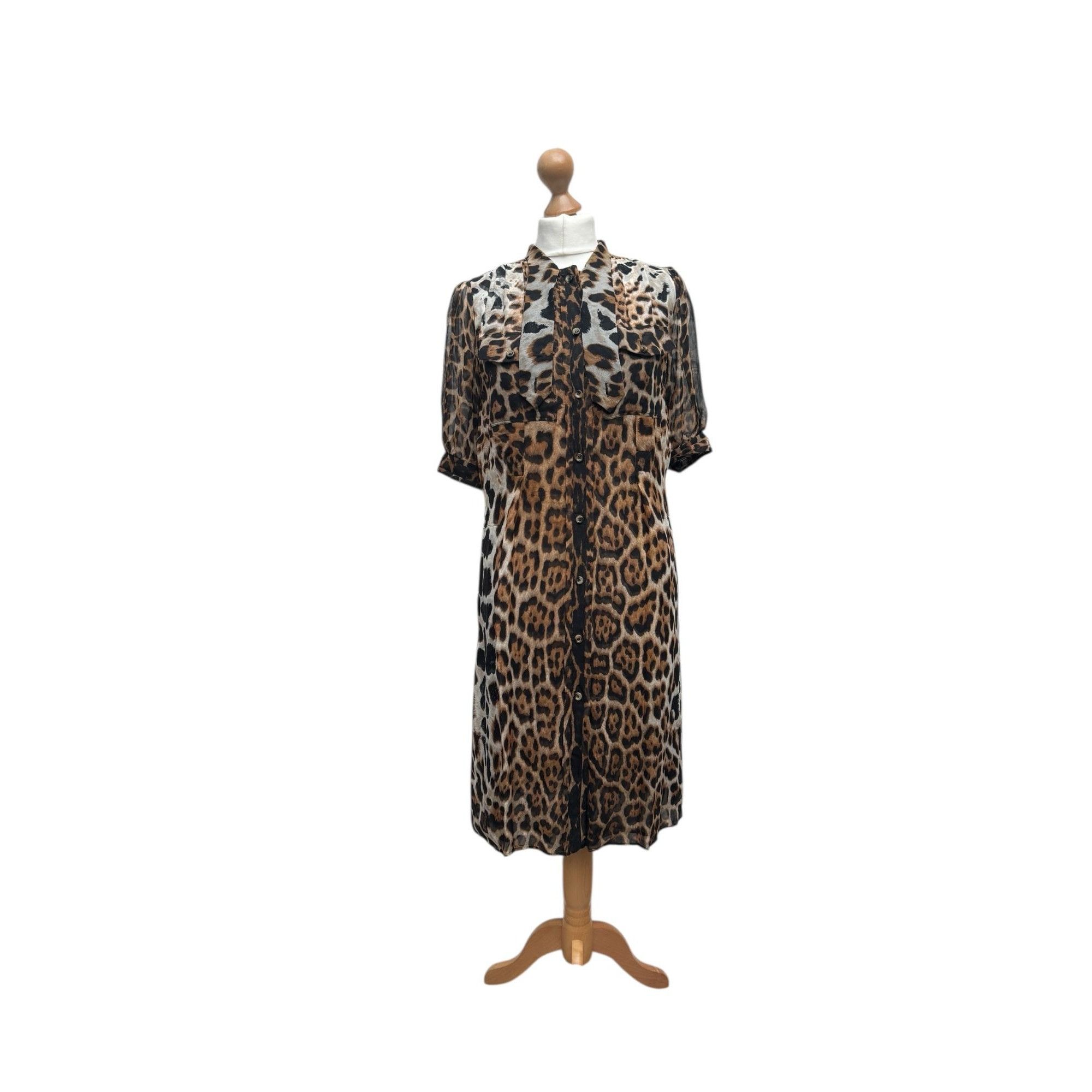 Yves Saint Laurent Tom Ford Leopard Silk Dress Size XS / US 0-2 / IT 36-38 - 1 Thumbnail