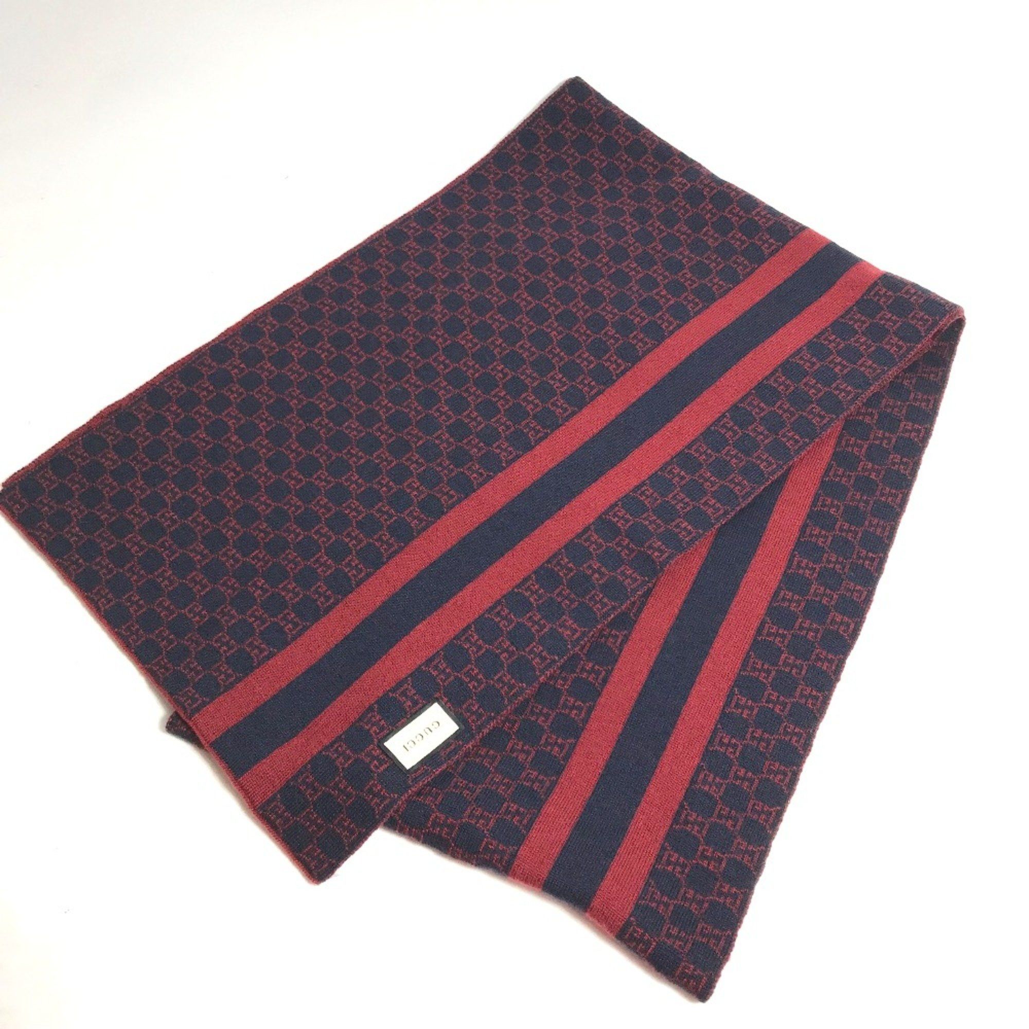 Gucci Gucci Bicolor Scarf Red Navy Size ONE SIZE - 1 Thumbnail