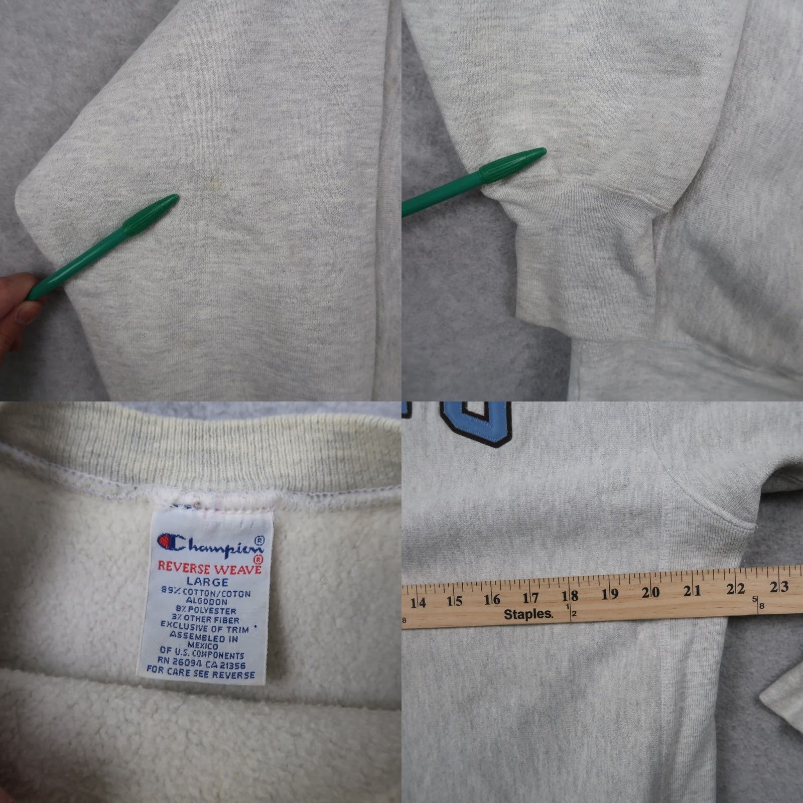 Champion VINTAGE Champion Reverse Weave Tufts University Crewneck Sweatshirt L Gray Mens Size US L / EU 52-54 / 3 - 8 Thumbnail